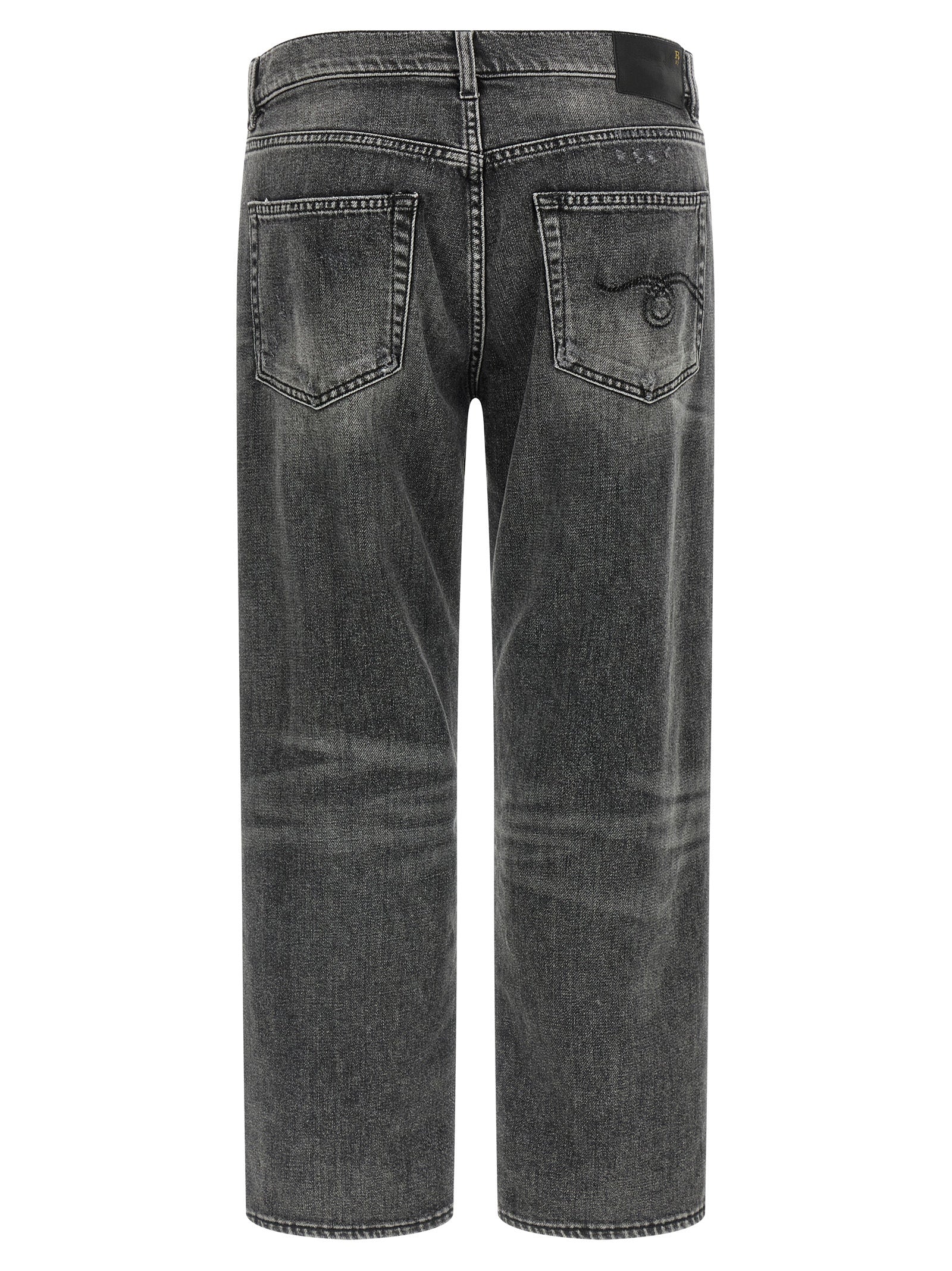 R13 Gray Cotton Boyfriend Jeans