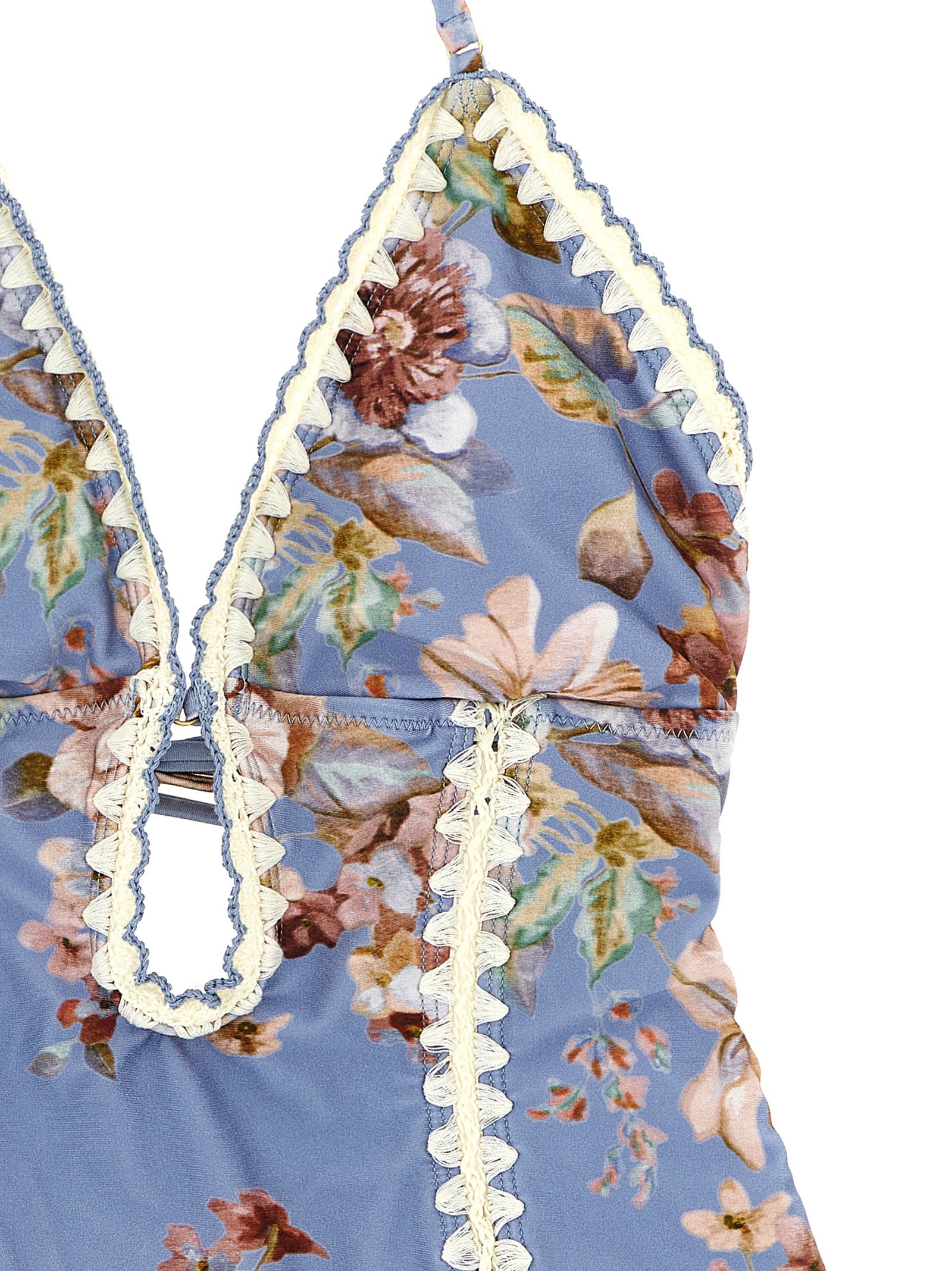 Zimmermann Blue Polyamide One-Piece Swimsuit