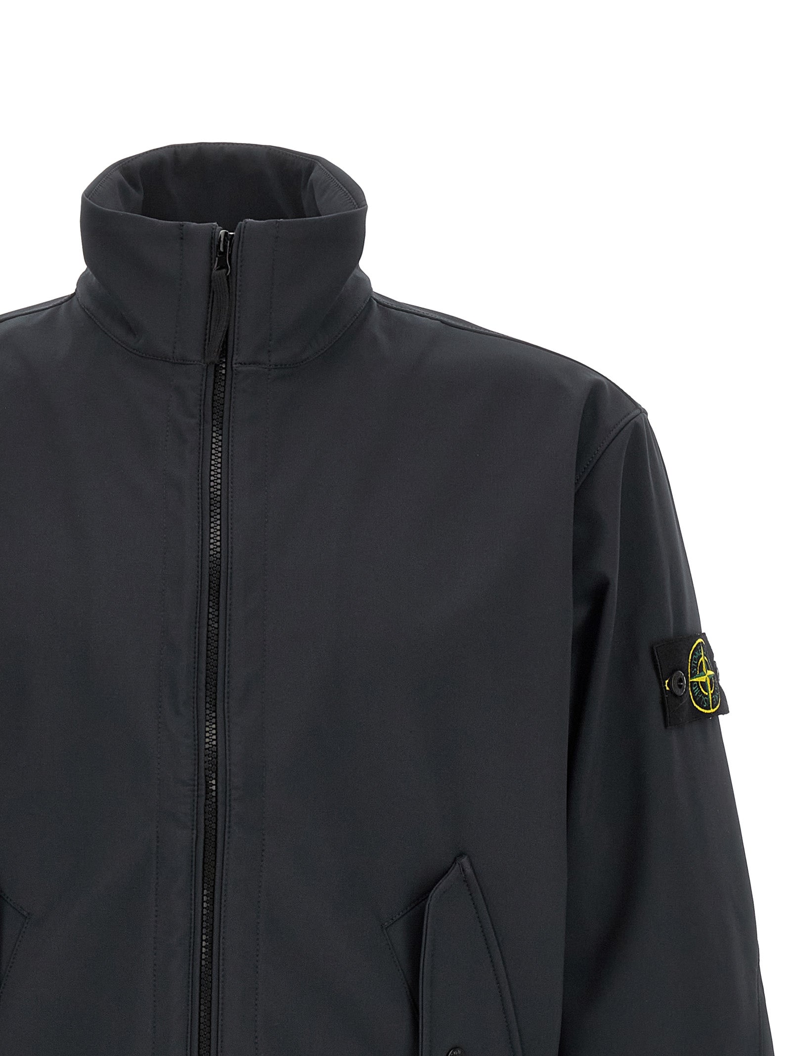 Stone Island Blue Polyester Shell Jacket