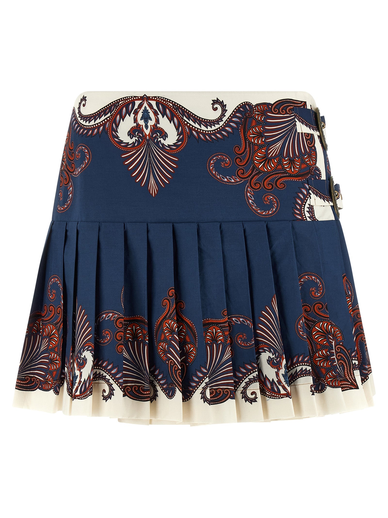 FARM RIO Blue Cotton Long Skirt