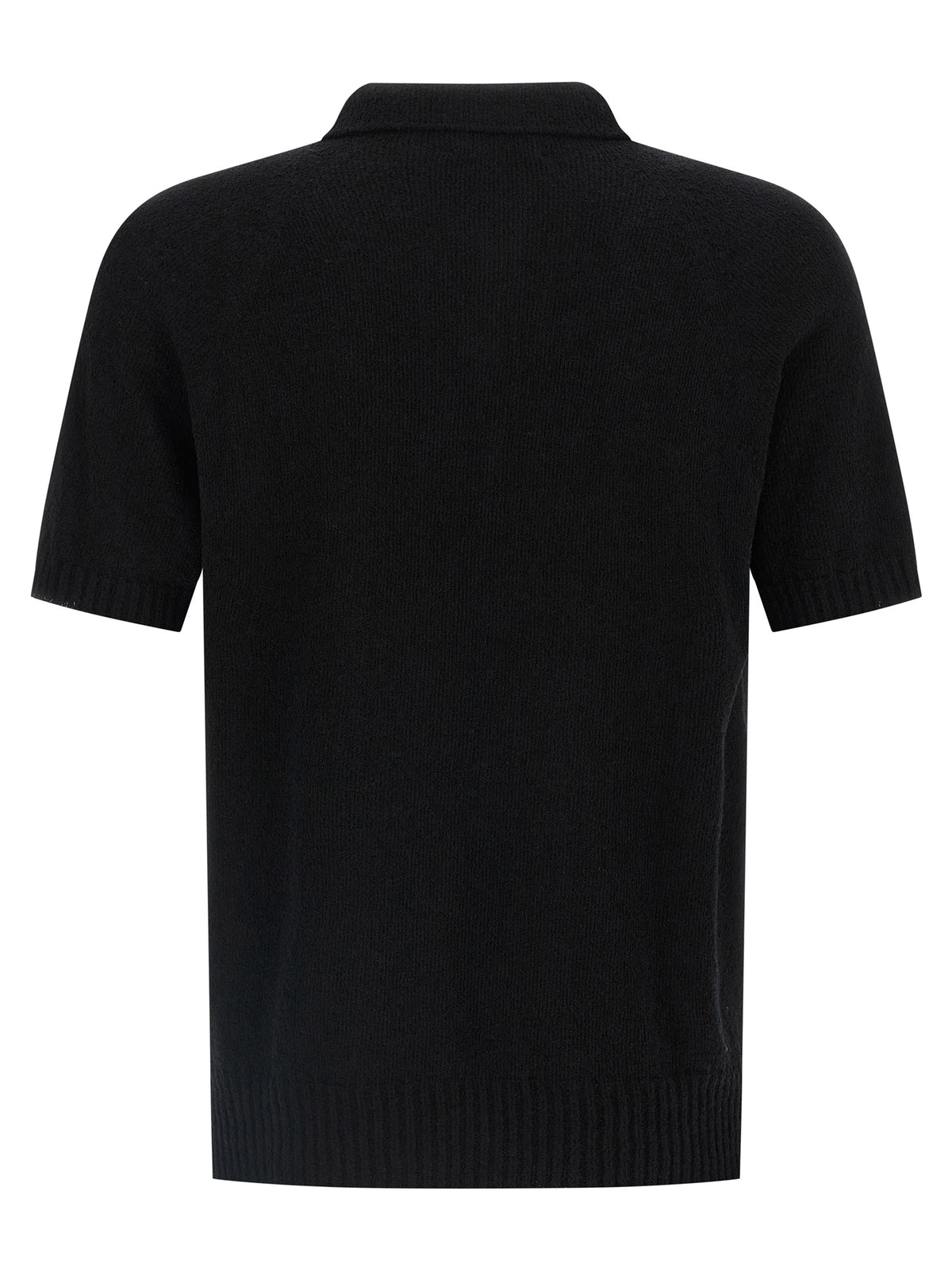 MA'RY'YA Black Cotton Polo Shirt