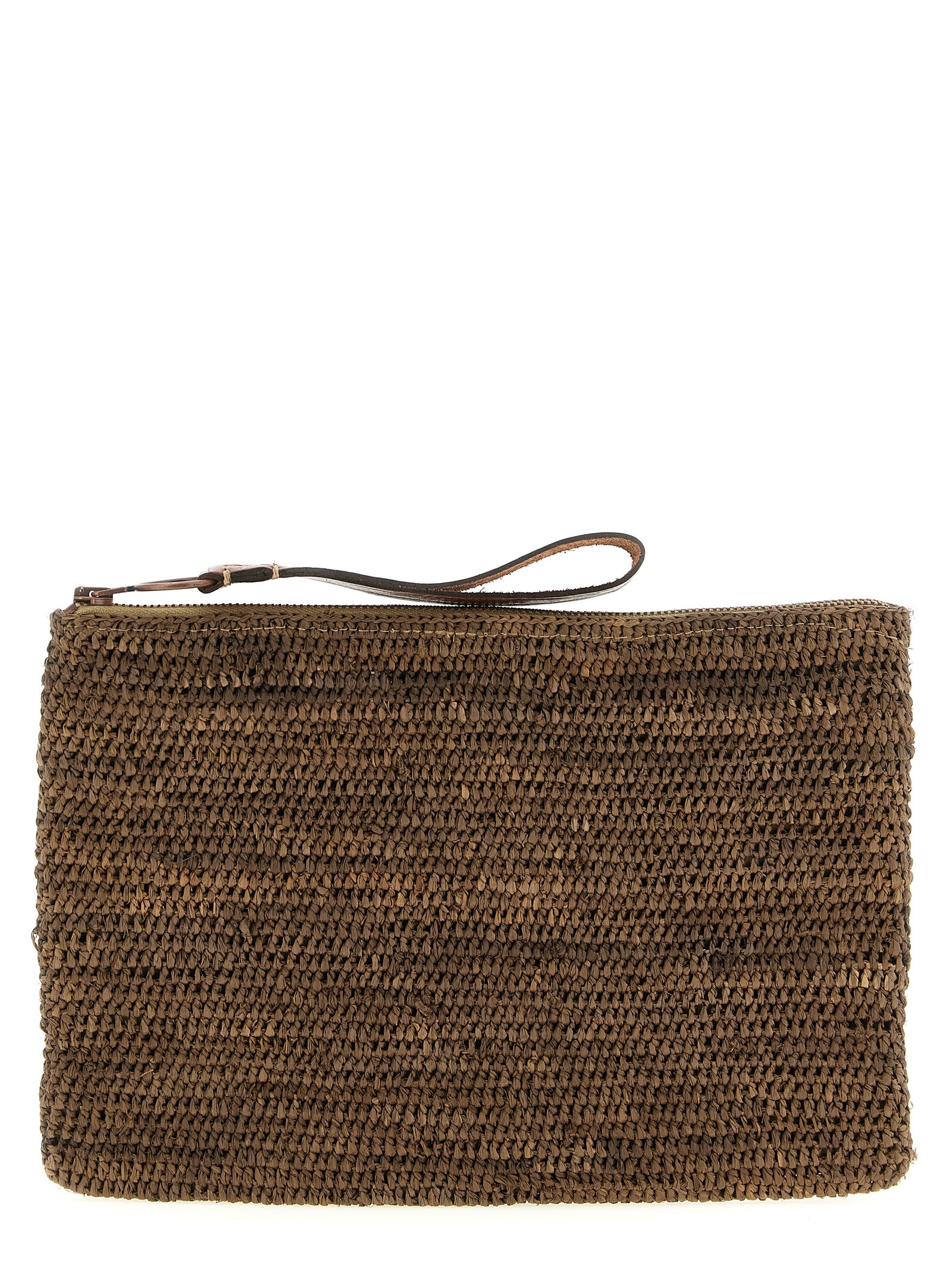 Ibeliv Brown Raffia Clutch Bag