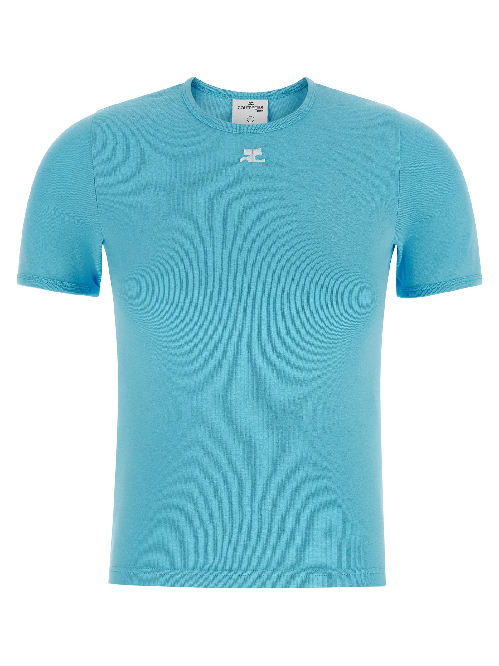 Courrèges Blue Cotton T-Shirt