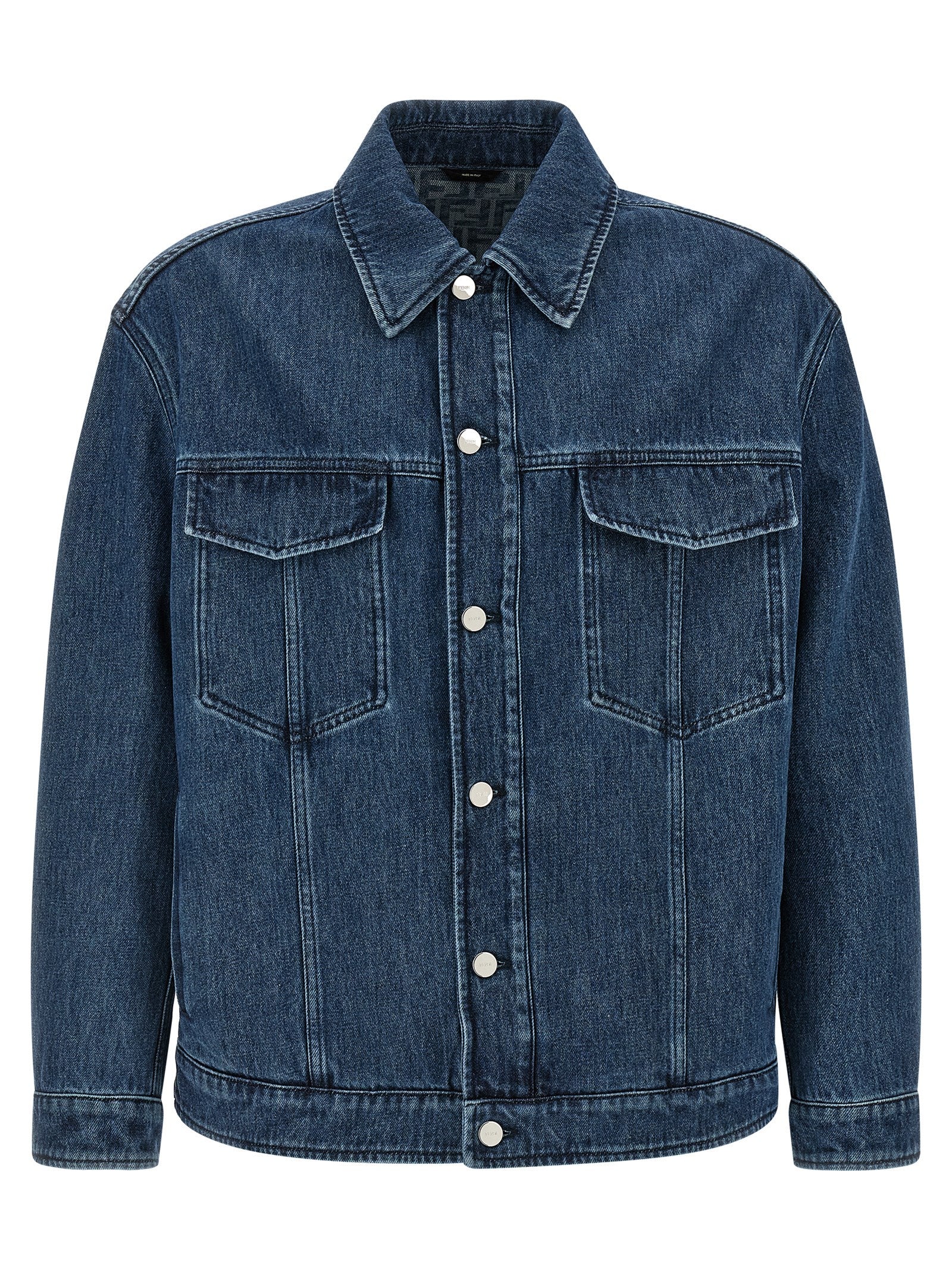 Fendi Blue Cotton Denim Jacket