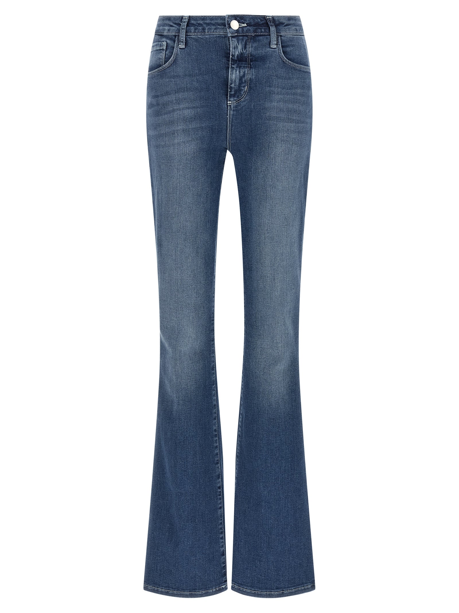 L'Agence Blue Cotton Flared Jeans