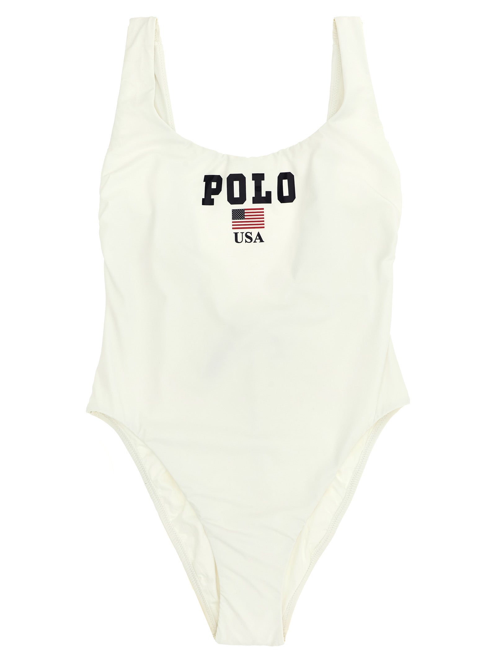 Polo Ralph Lauren White Nylon One-Piece Swimsuit