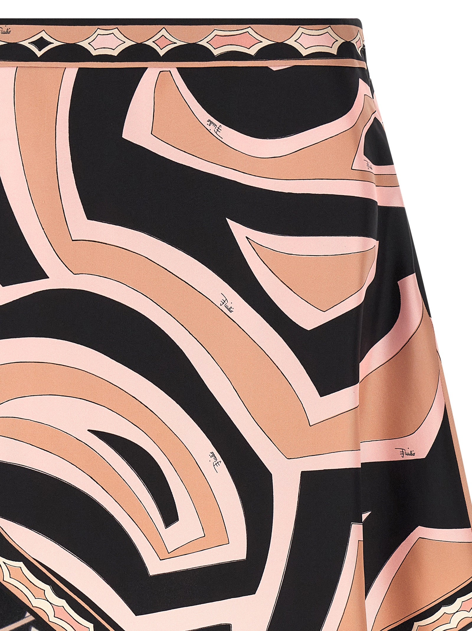 Emilio Pucci Multicolor Silk Long Skirt