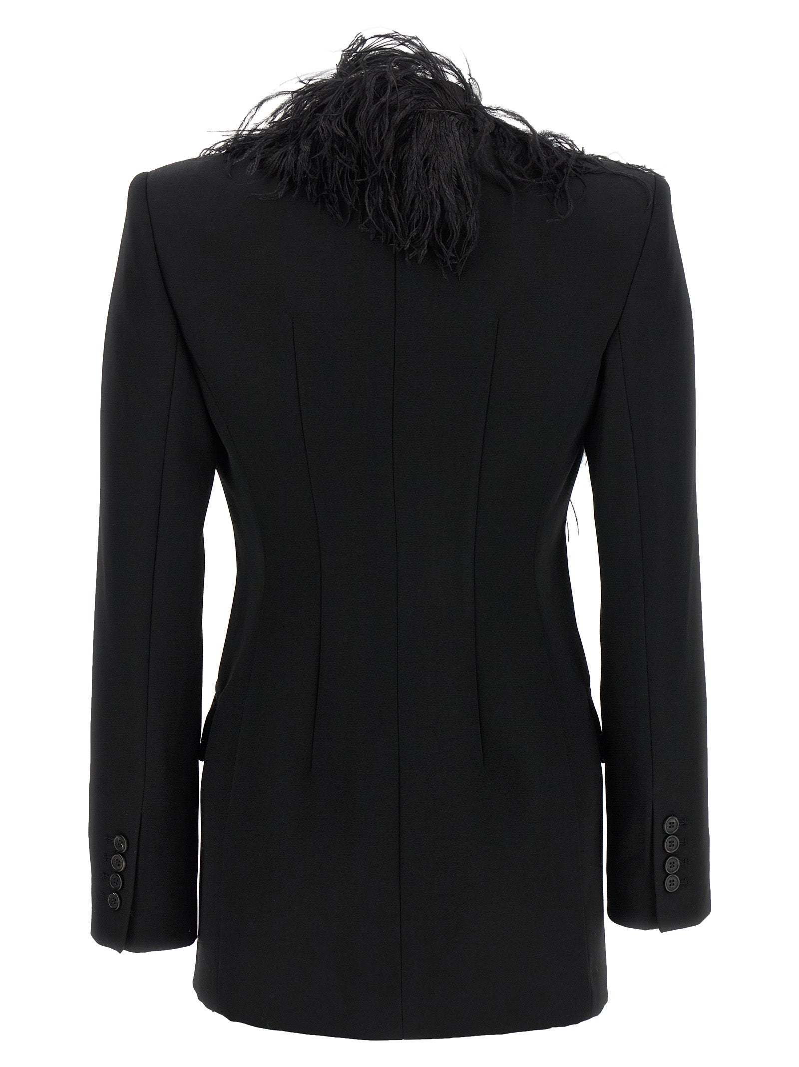 The Attico Black Virgin Wool Blazer