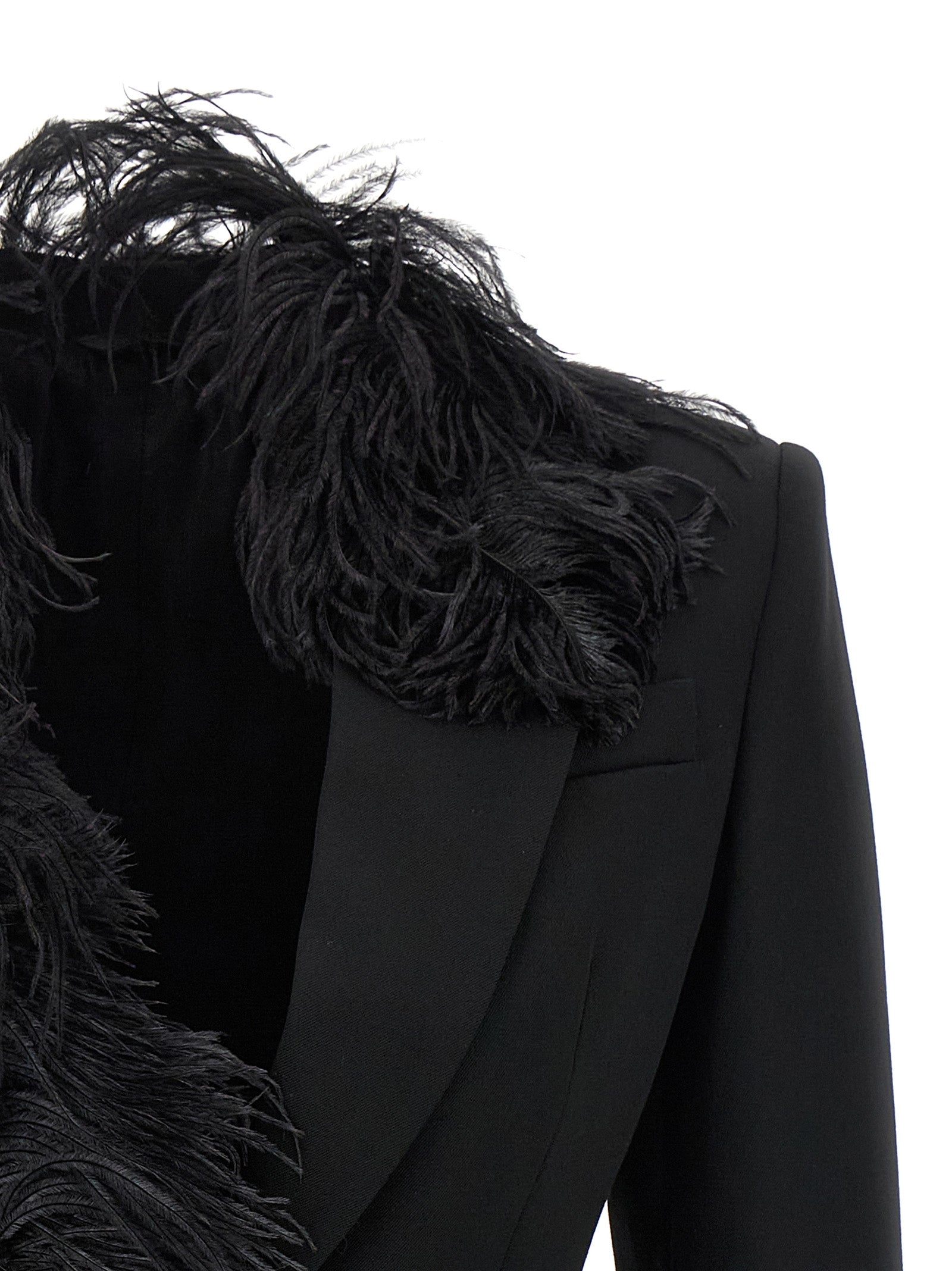 The Attico Black Virgin Wool Blazer