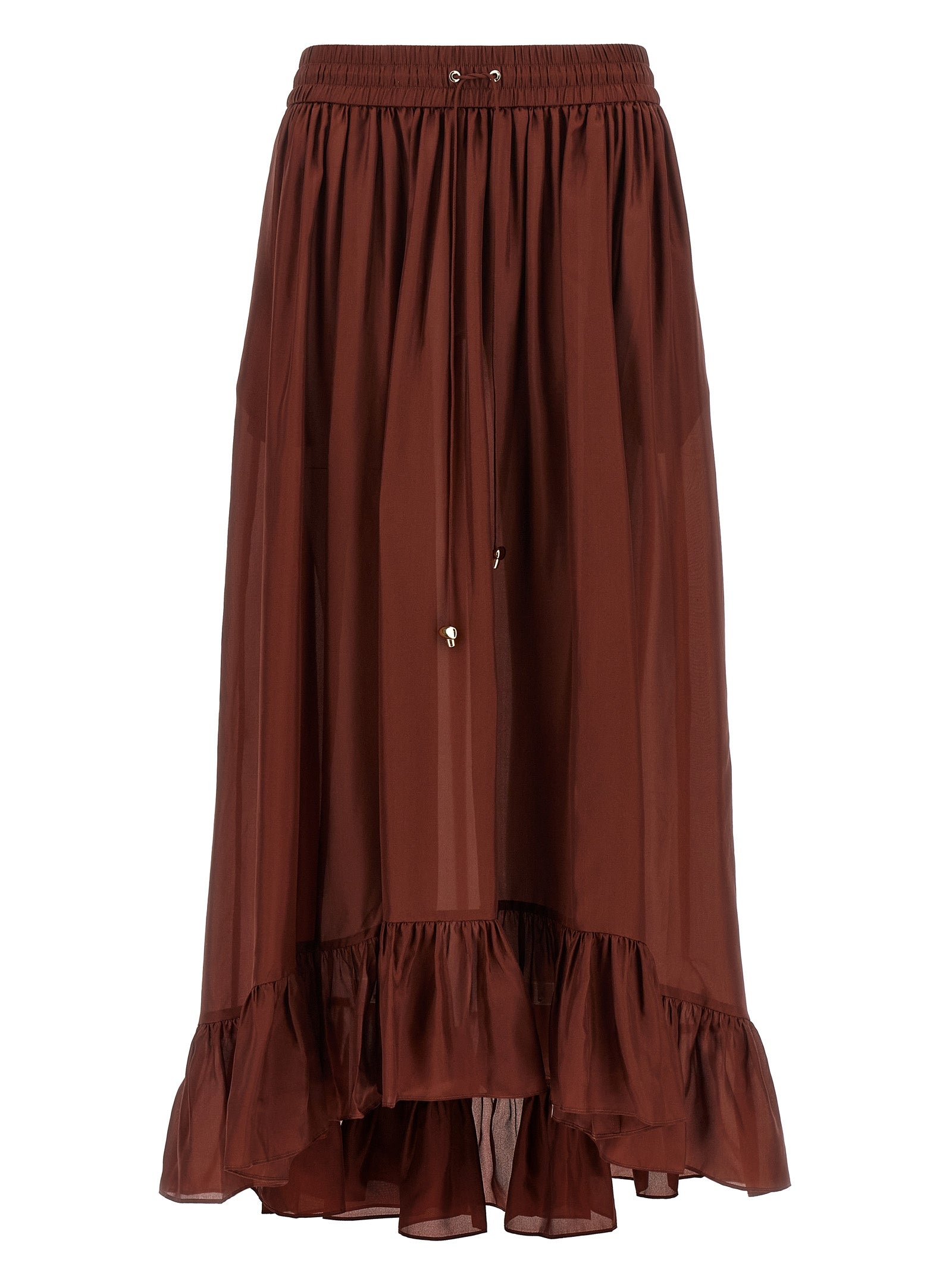 Zimmermann Bordeaux Silk Mini Skirt