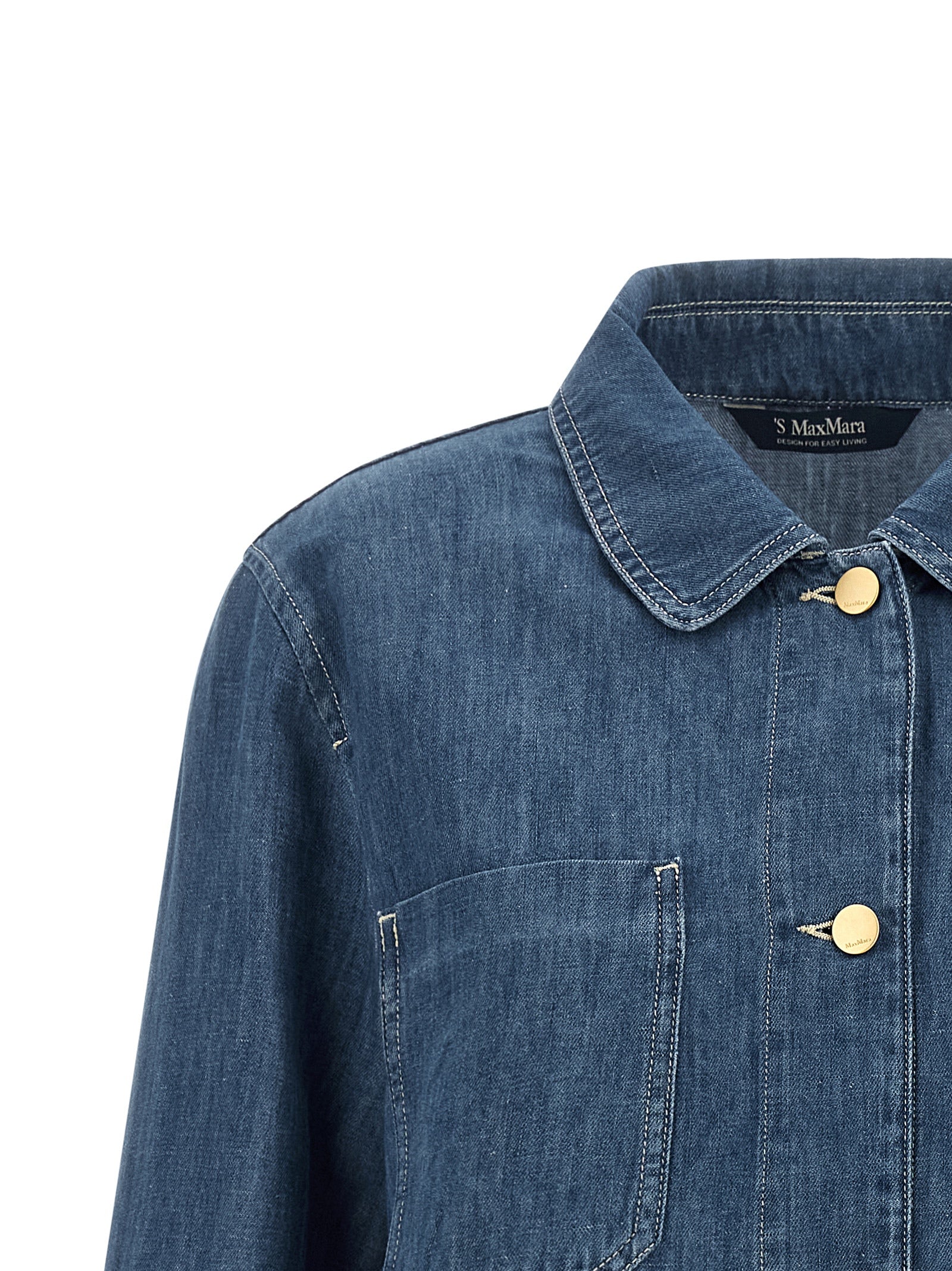 'S Max Mara Blue Cotton Denim Jacket