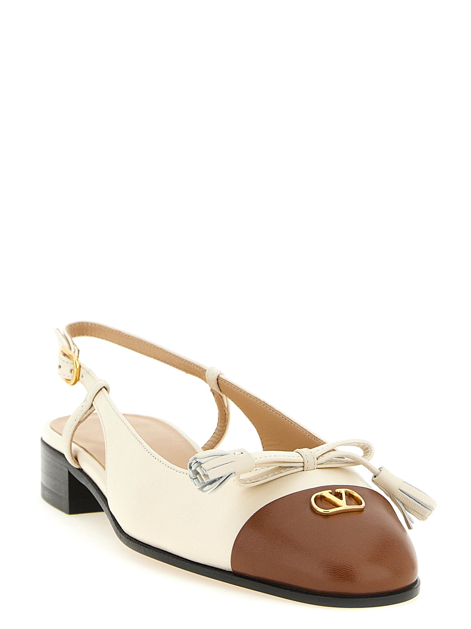 Valentino Garavani Black Leather Ballet Flats