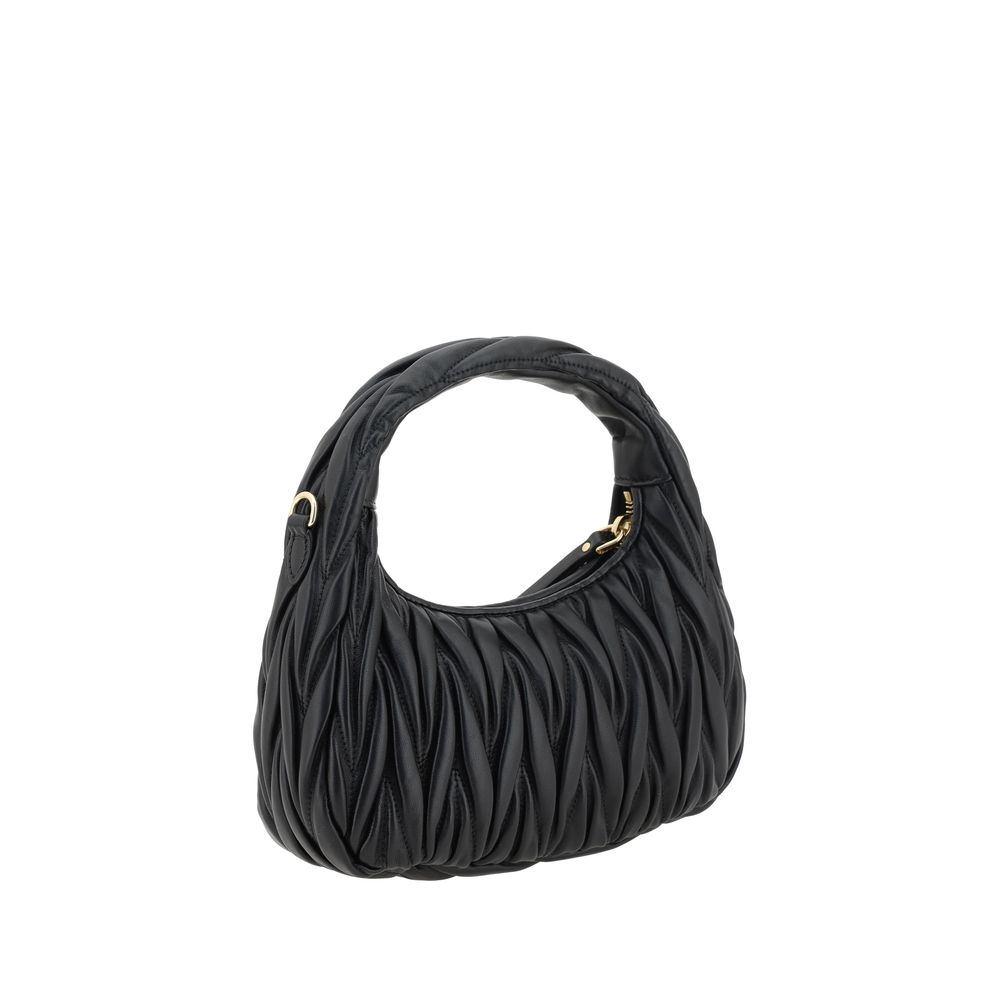 Miu Miu Black Calf Leather Bos Taurus Shoulder Bag