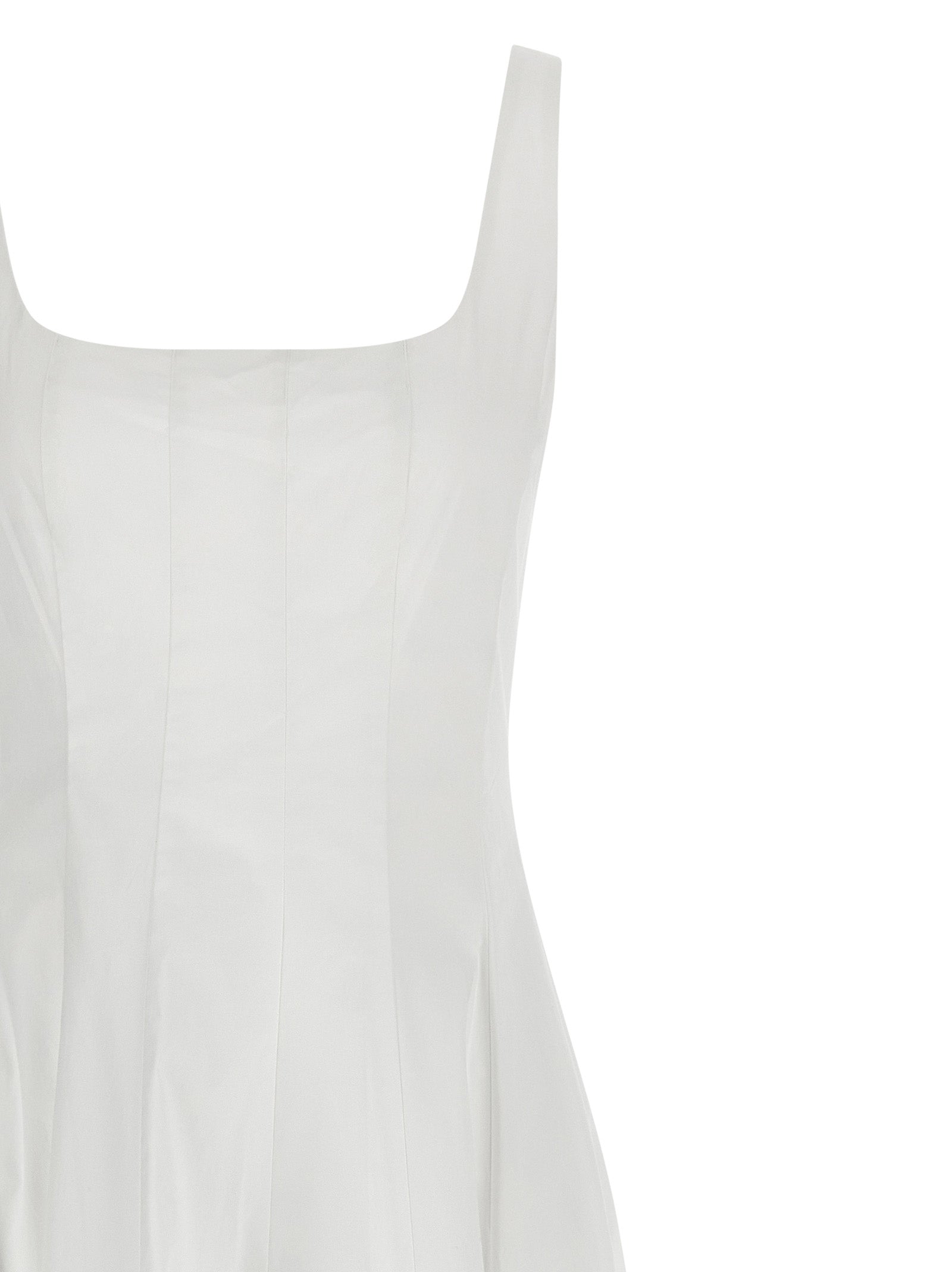 Staud White Cotton Midi Dress