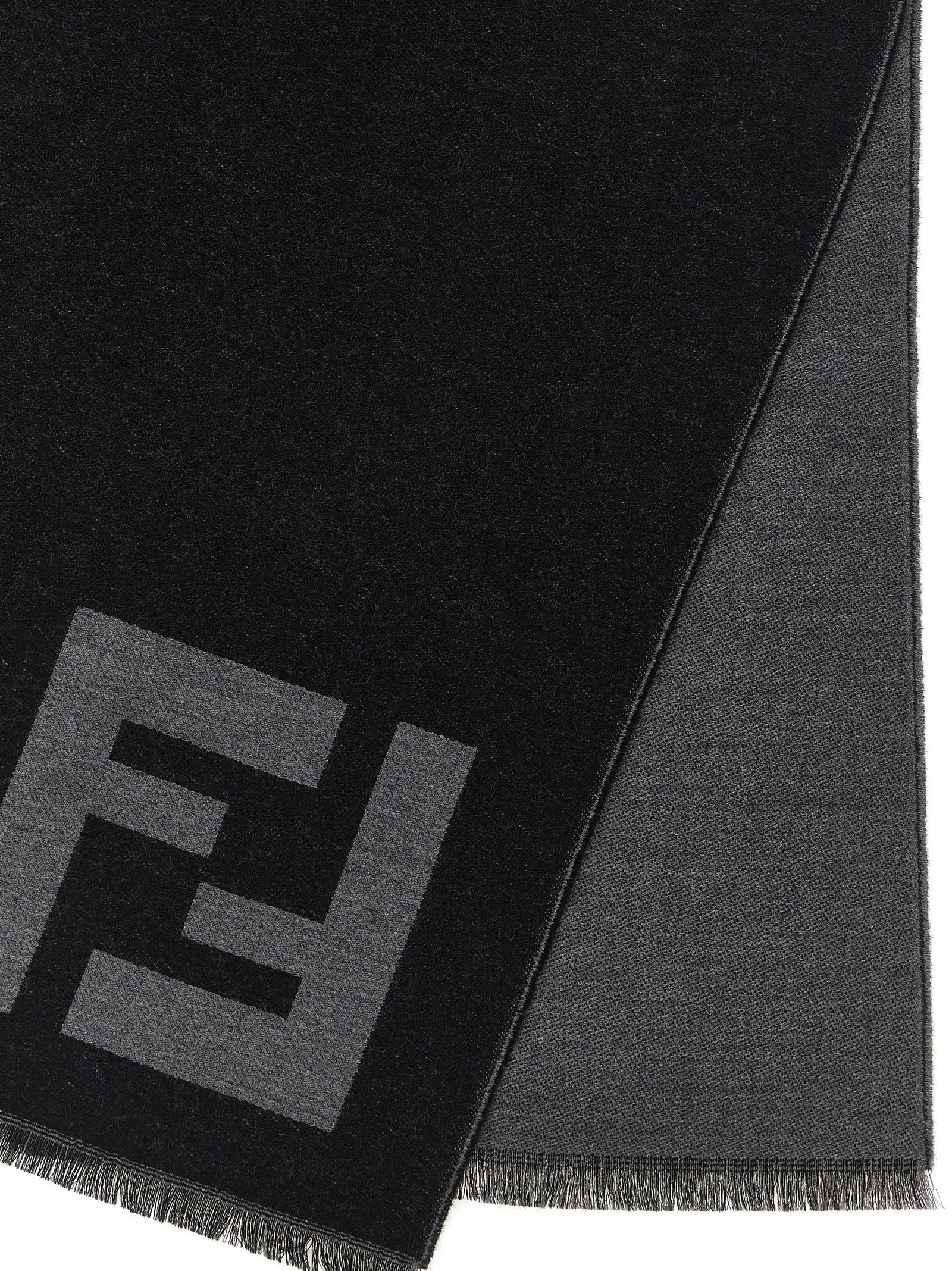 Fendi Black Virgin Wool Scarf