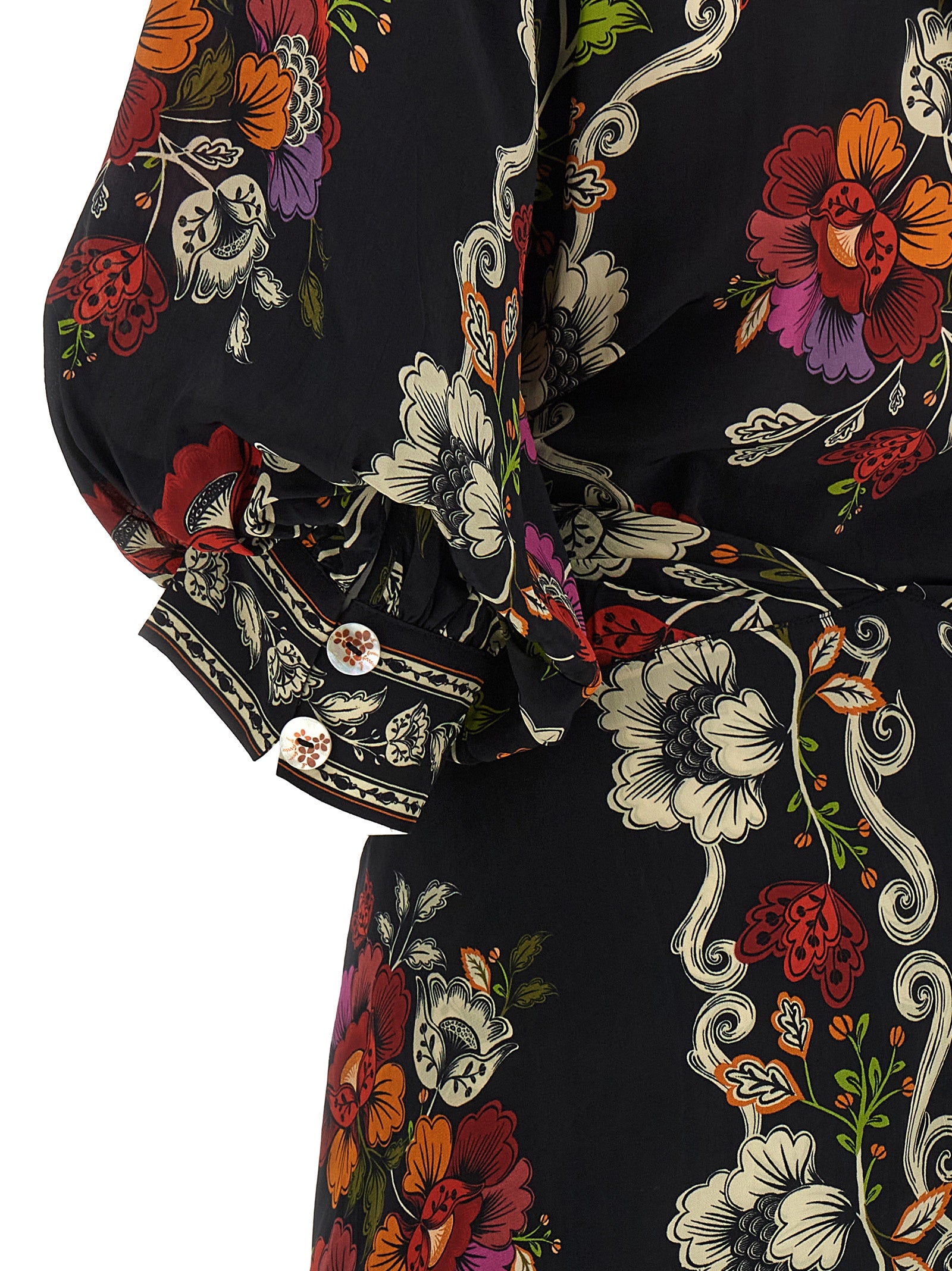 FARM RIO Black Viscose Midi Dress