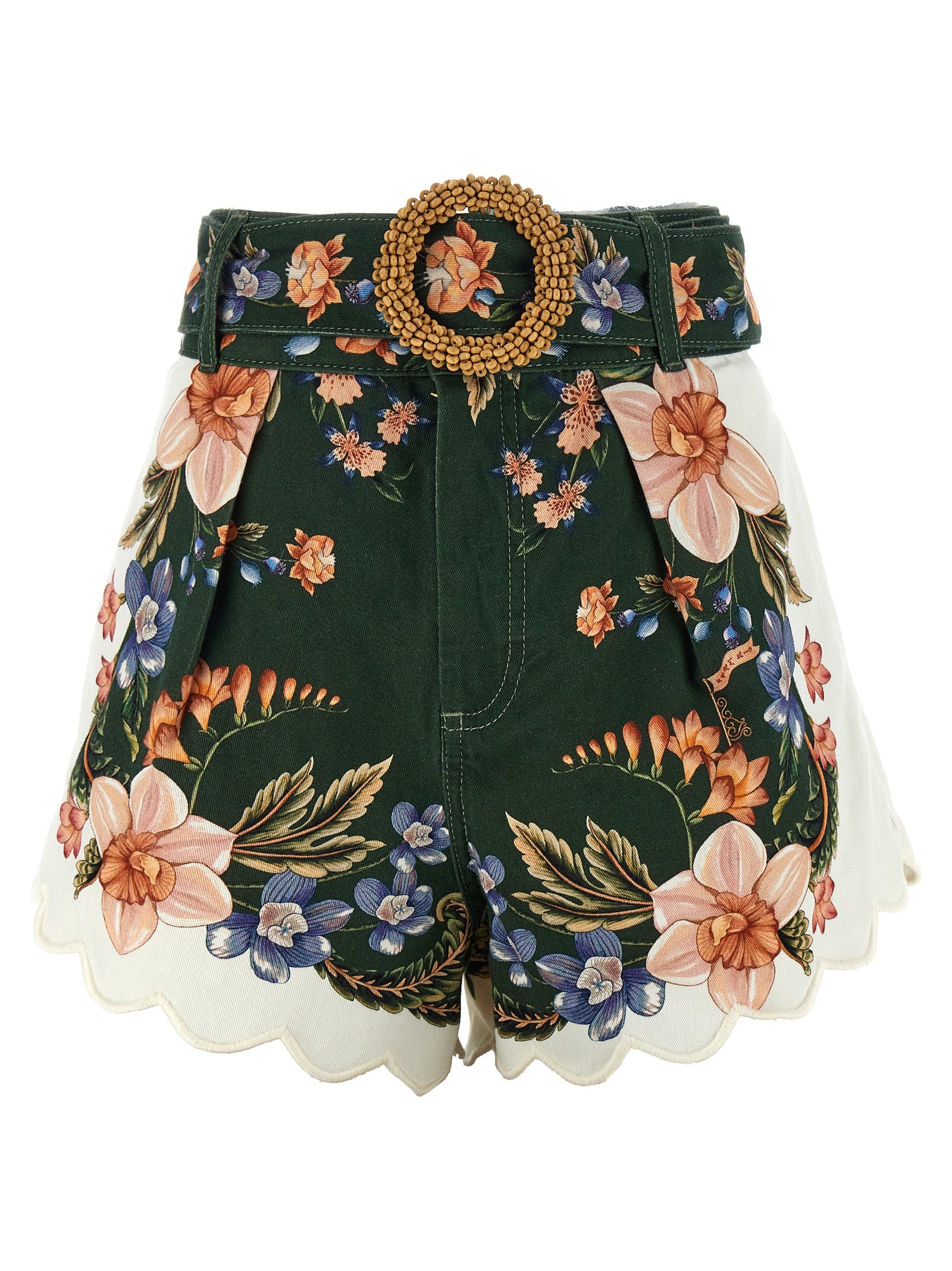 FARM RIO Bicolor Linen Bermuda Shorts