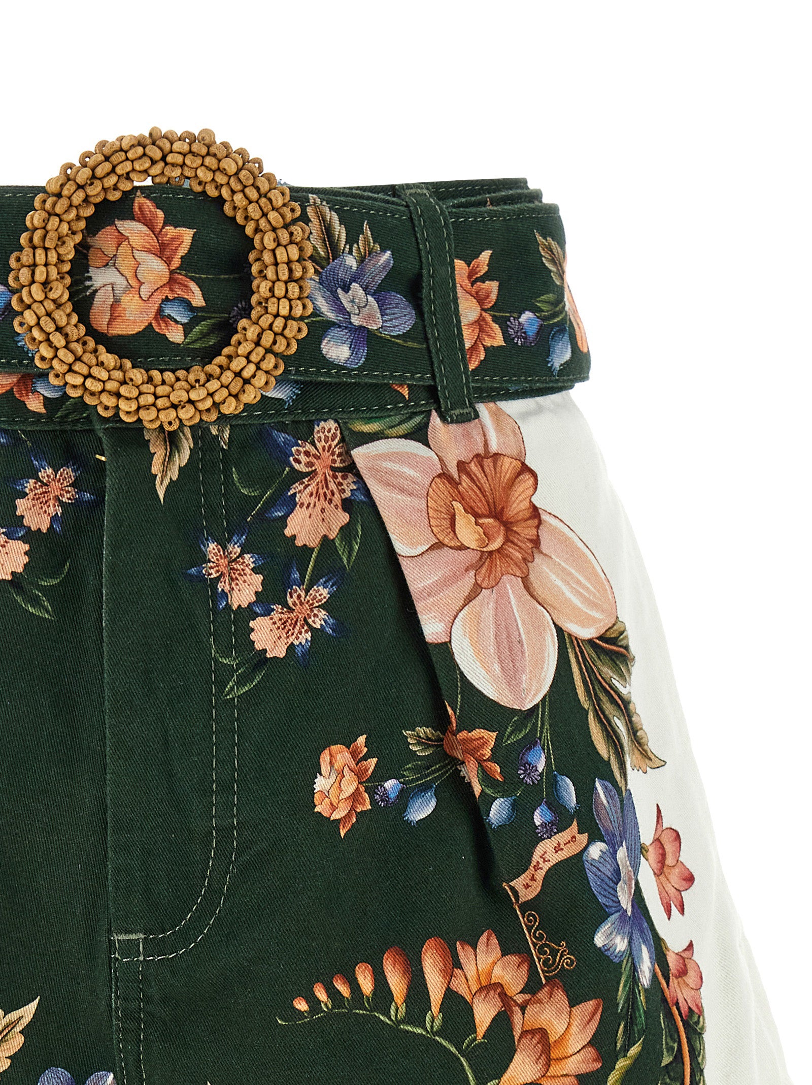 FARM RIO Bicolor Linen Bermuda Shorts