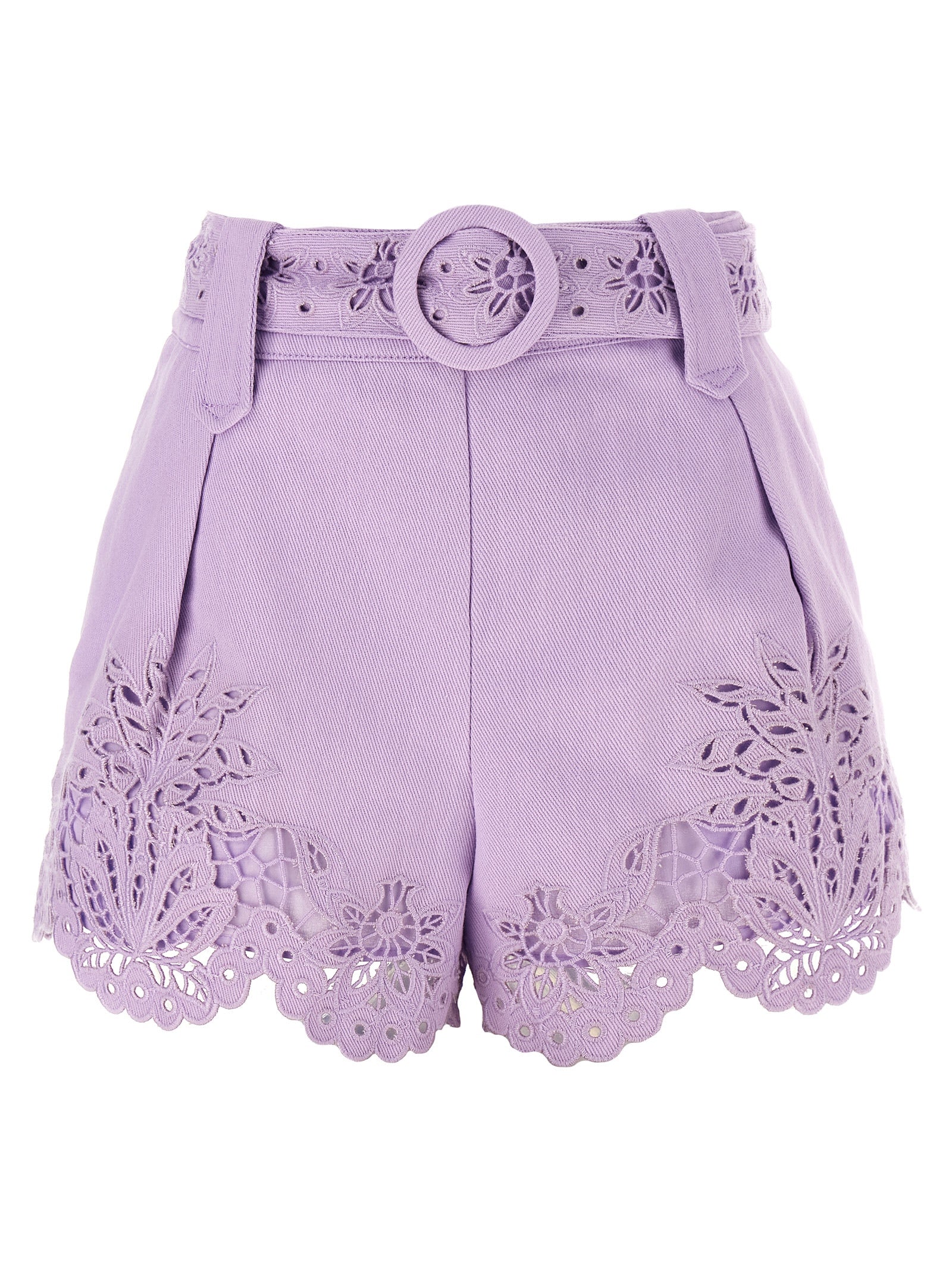 FARM RIO Purple Linen Bermuda Shorts