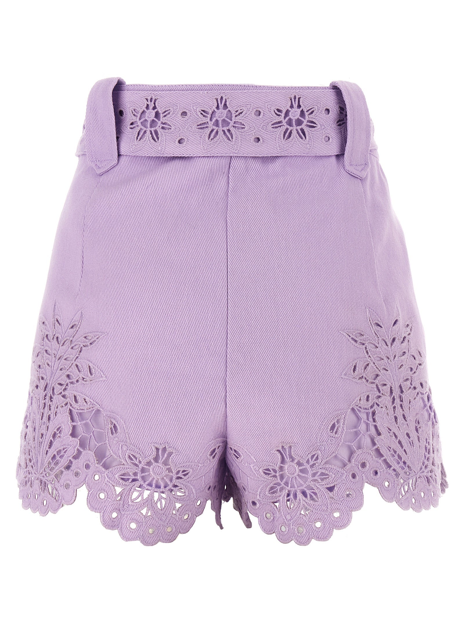 FARM RIO Purple Linen Bermuda Shorts