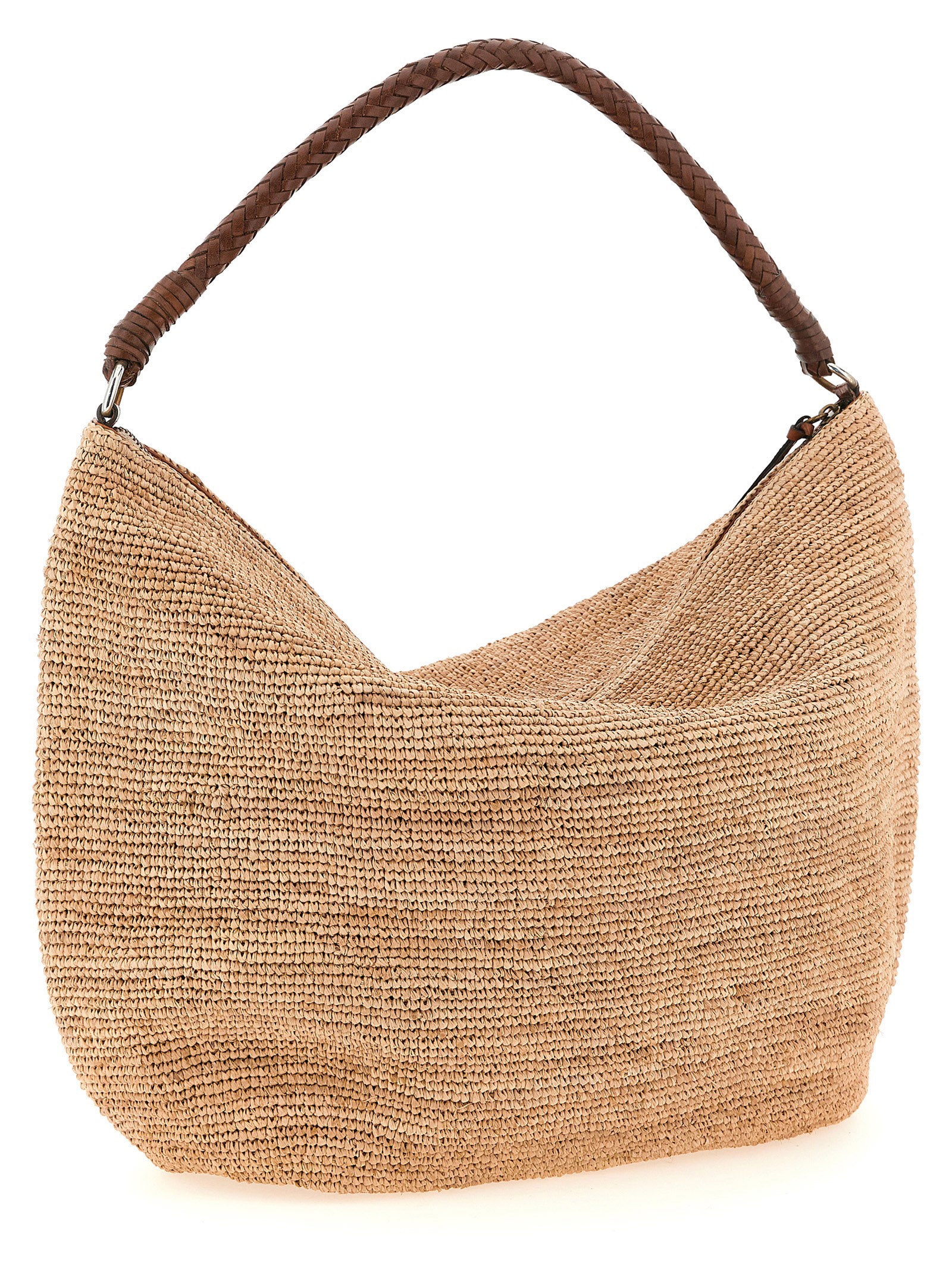 Ibeliv Beige Raffia Shoulder Bag