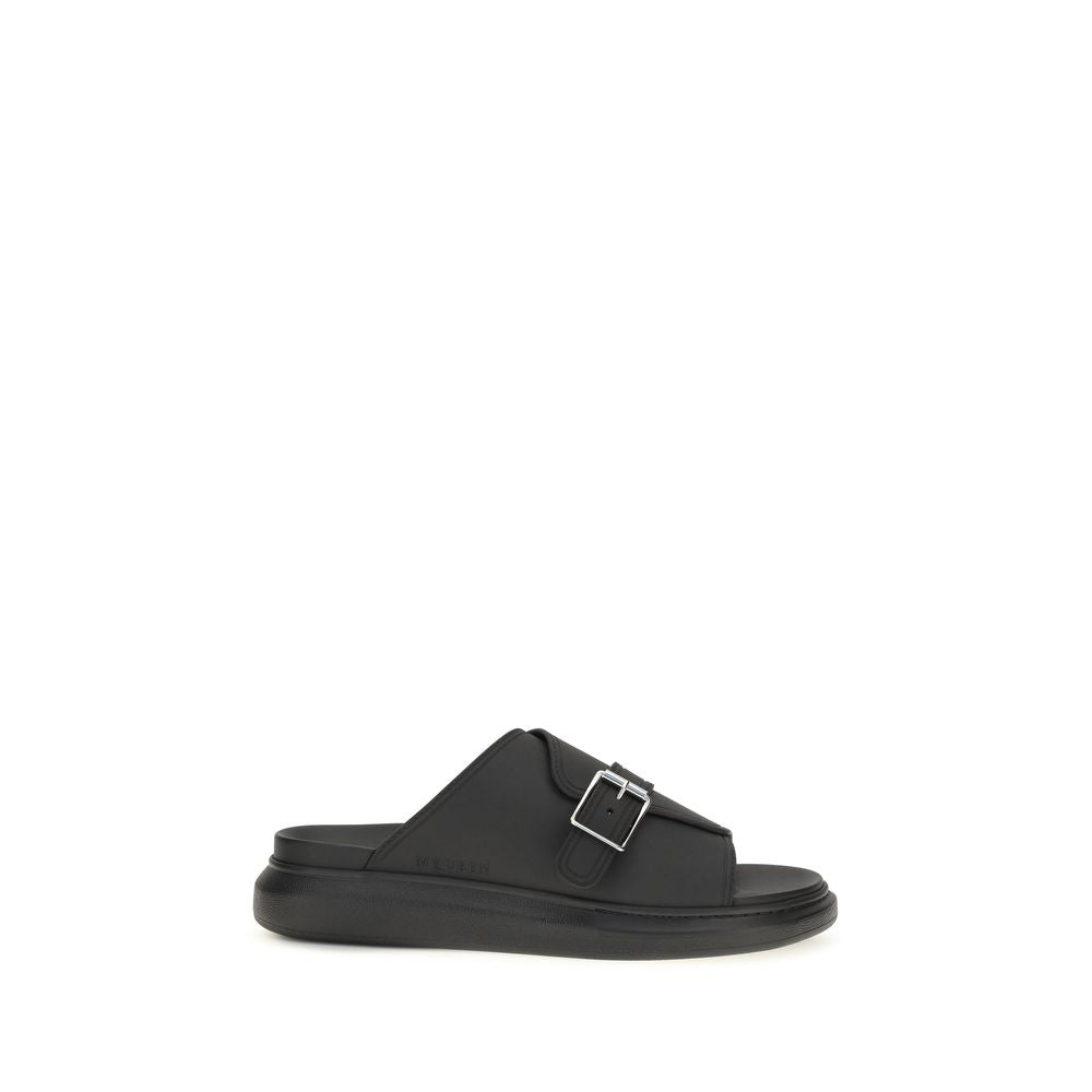 Alexander McQueen Black Calf Leather Bos Taurus Platform Sandals