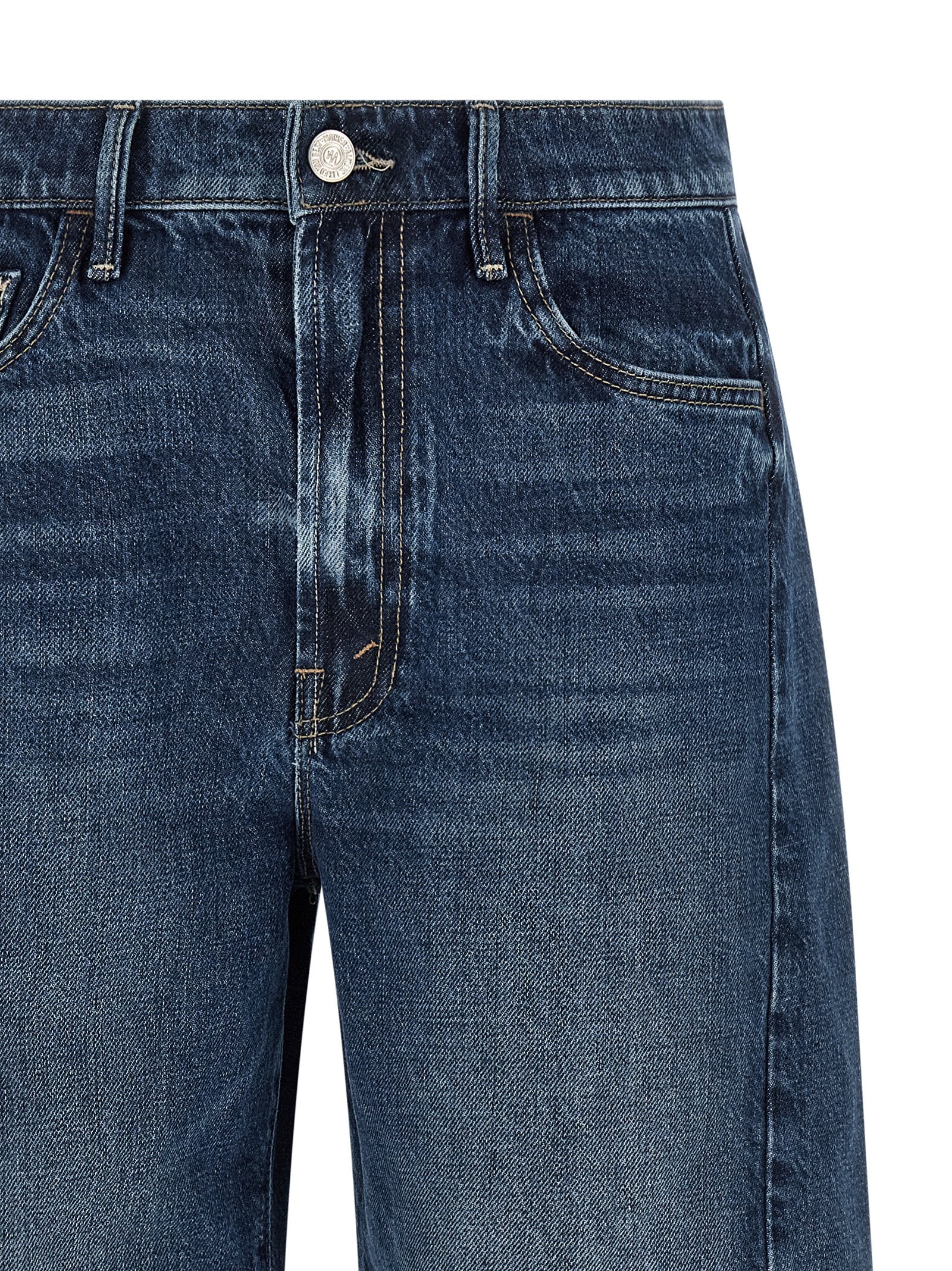 Mother Denim Blue Cotton Bermuda Shorts