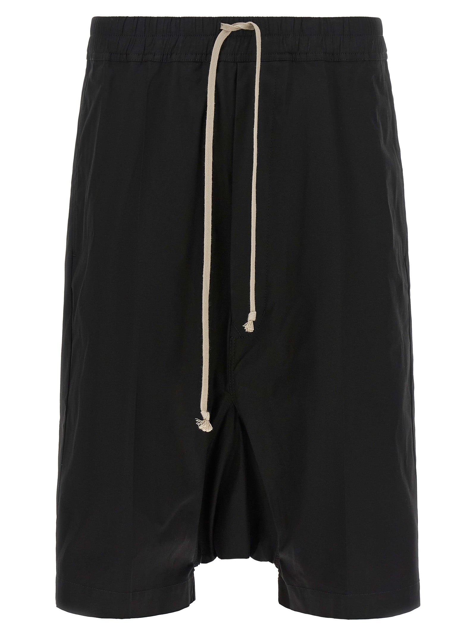 Rick Owens Black Cotton Bermuda Shorts