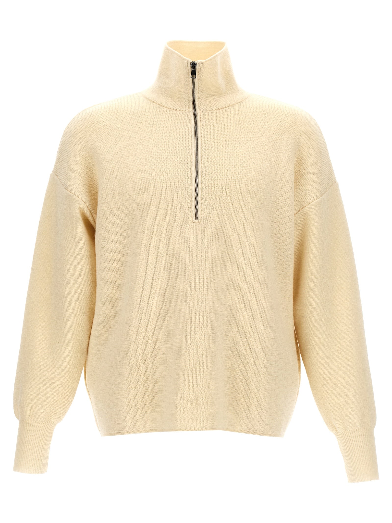 MA'RY'YA White Merino Wool Cardigan