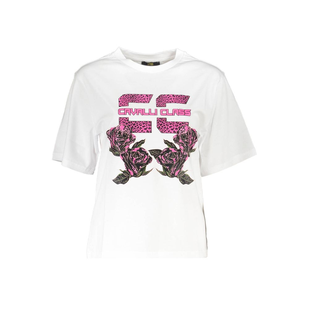 Cavalli Class Bianco Cotton Women's T-Shirt