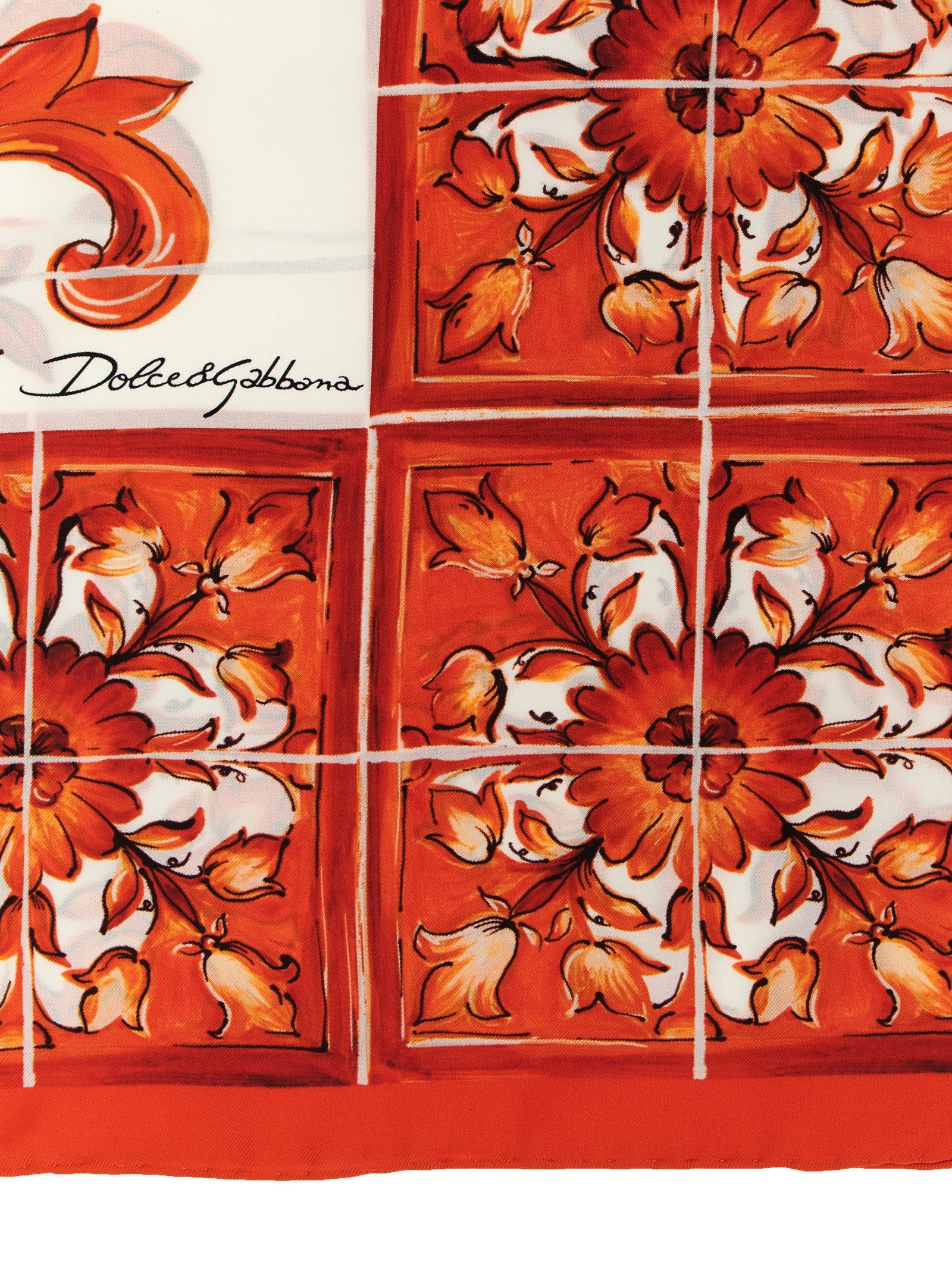 Dolce & Gabbana Orange Silk Umbrella