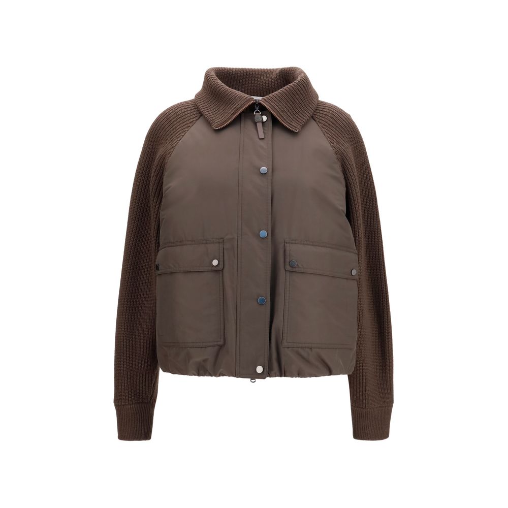 Brunello Cucinelli Brown Cotton Full-Length Jacket