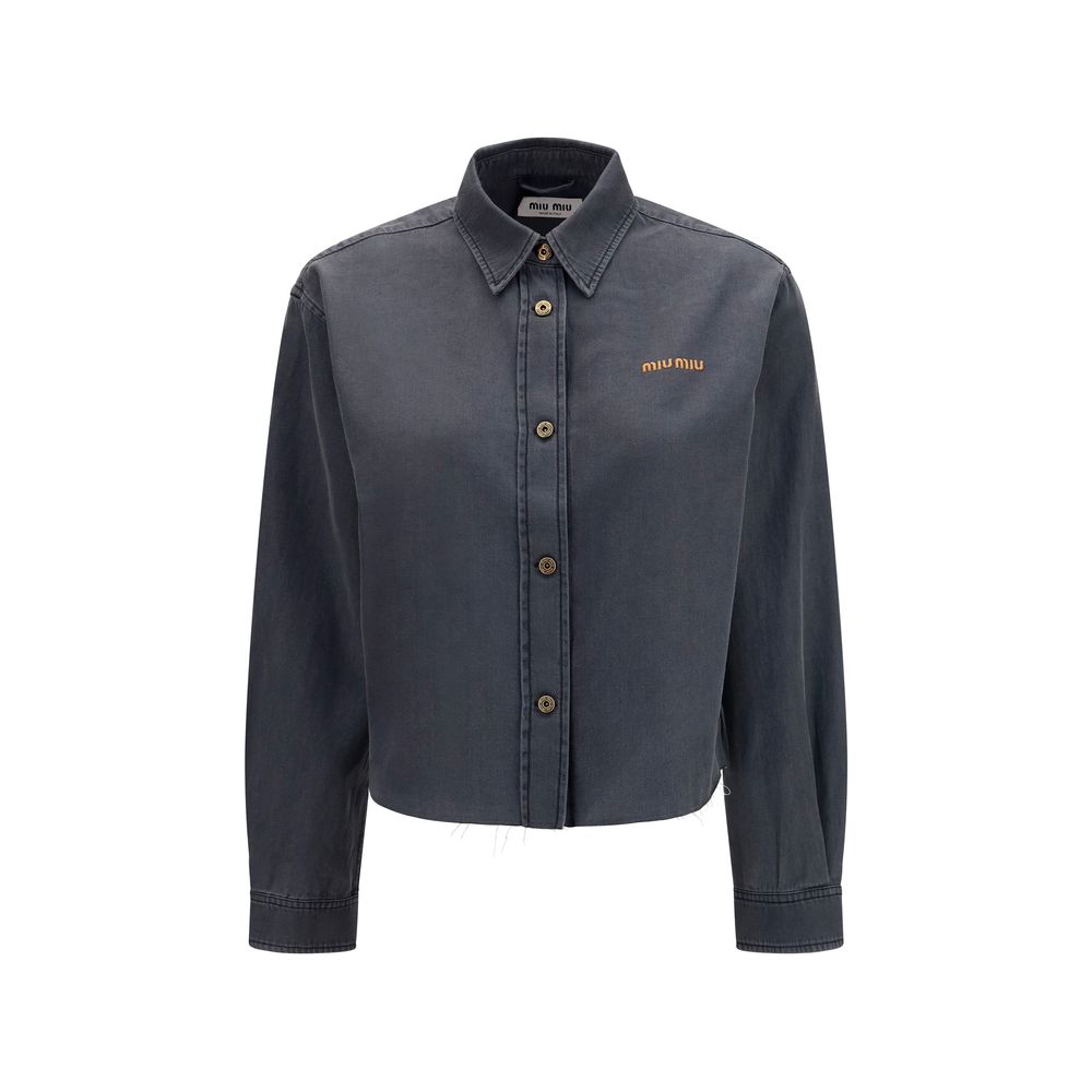 Miu Miu Gray Denim Shirt