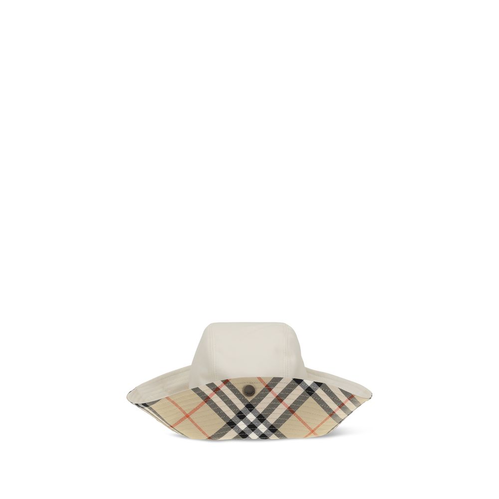 Burberry White Cotton Bucket Hat