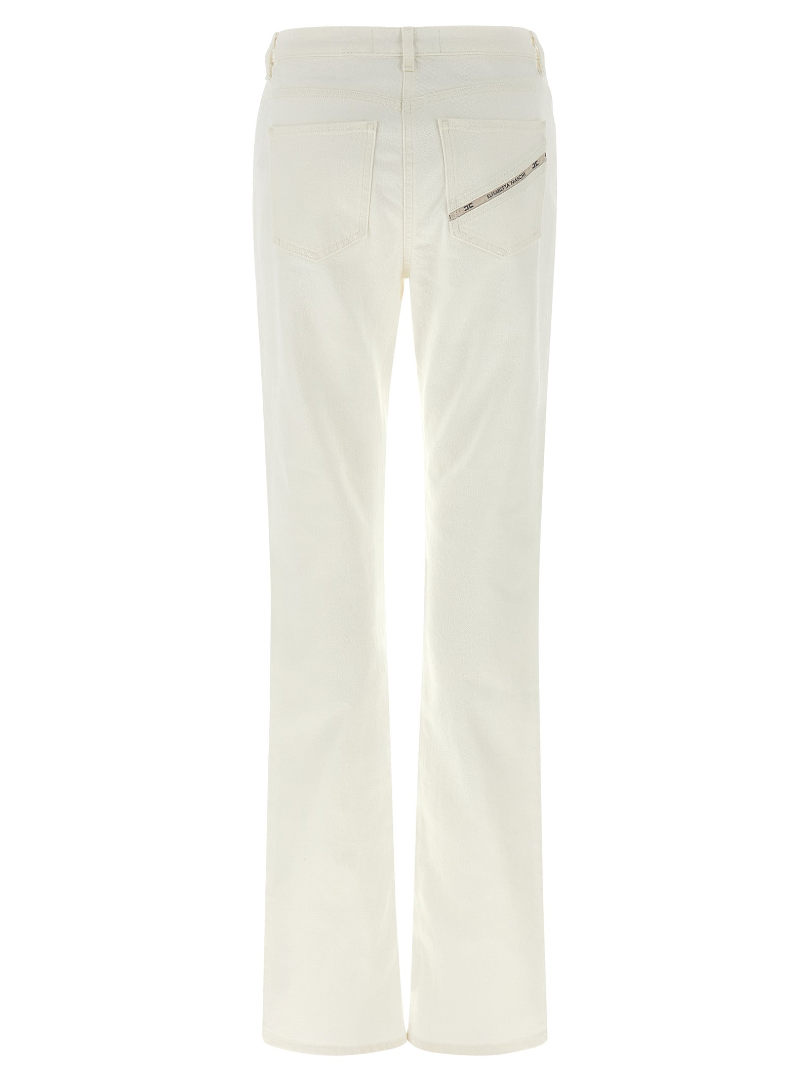 Elisabetta Franchi White Cotton Jeans Denim