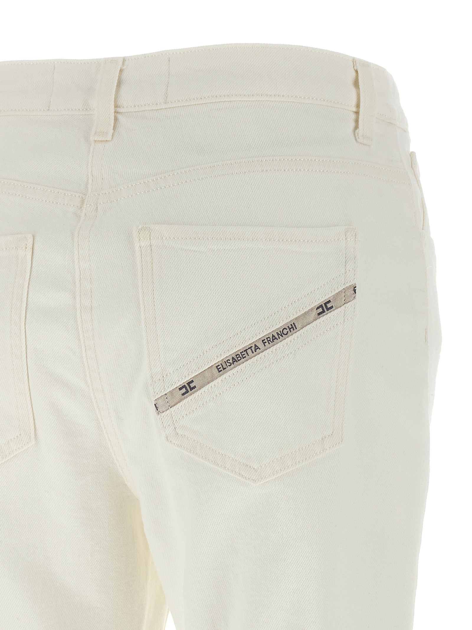Elisabetta Franchi White Cotton Jeans Denim