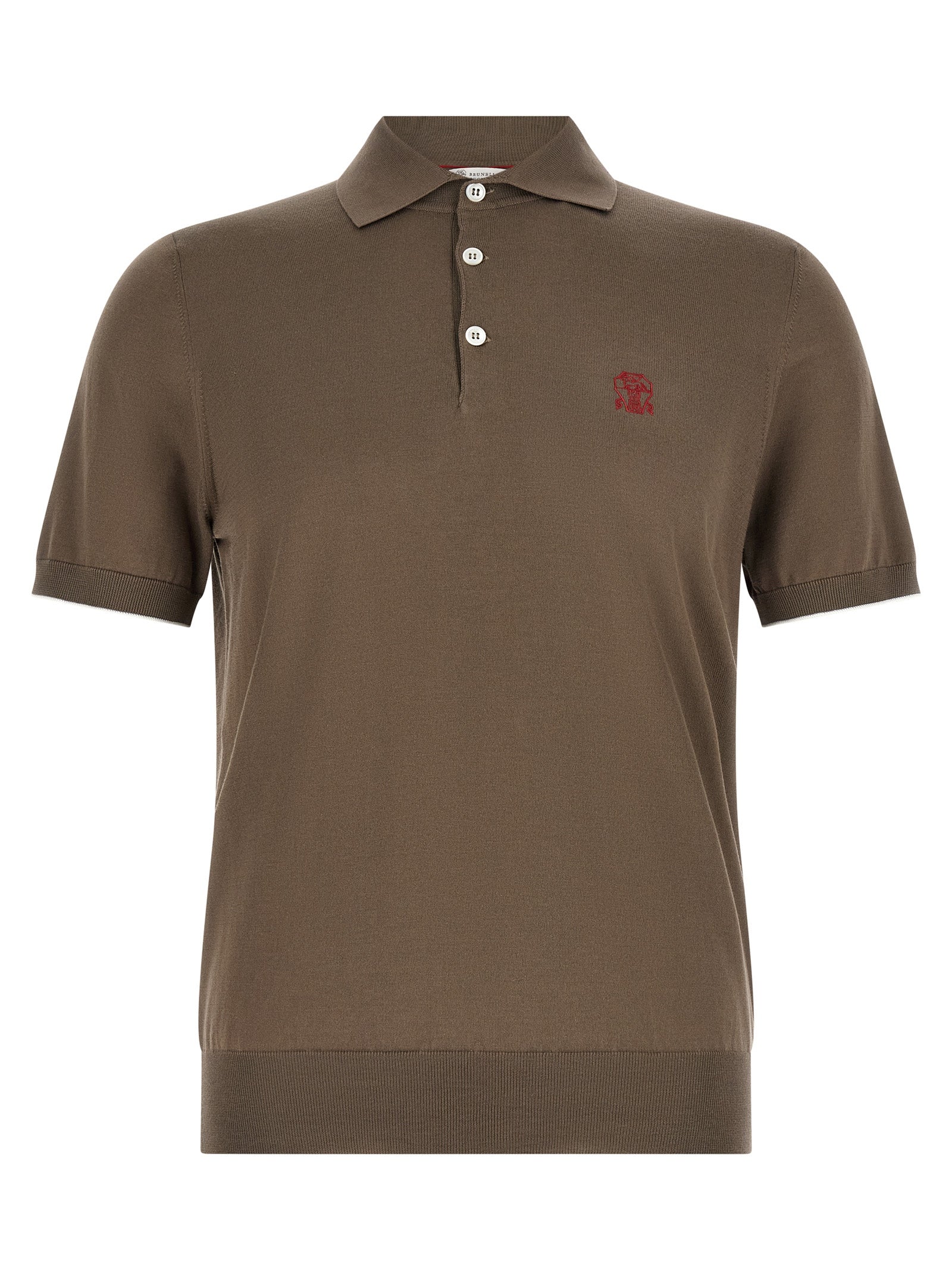 Brunello Cucinelli Brown Cotton Polo Shirt