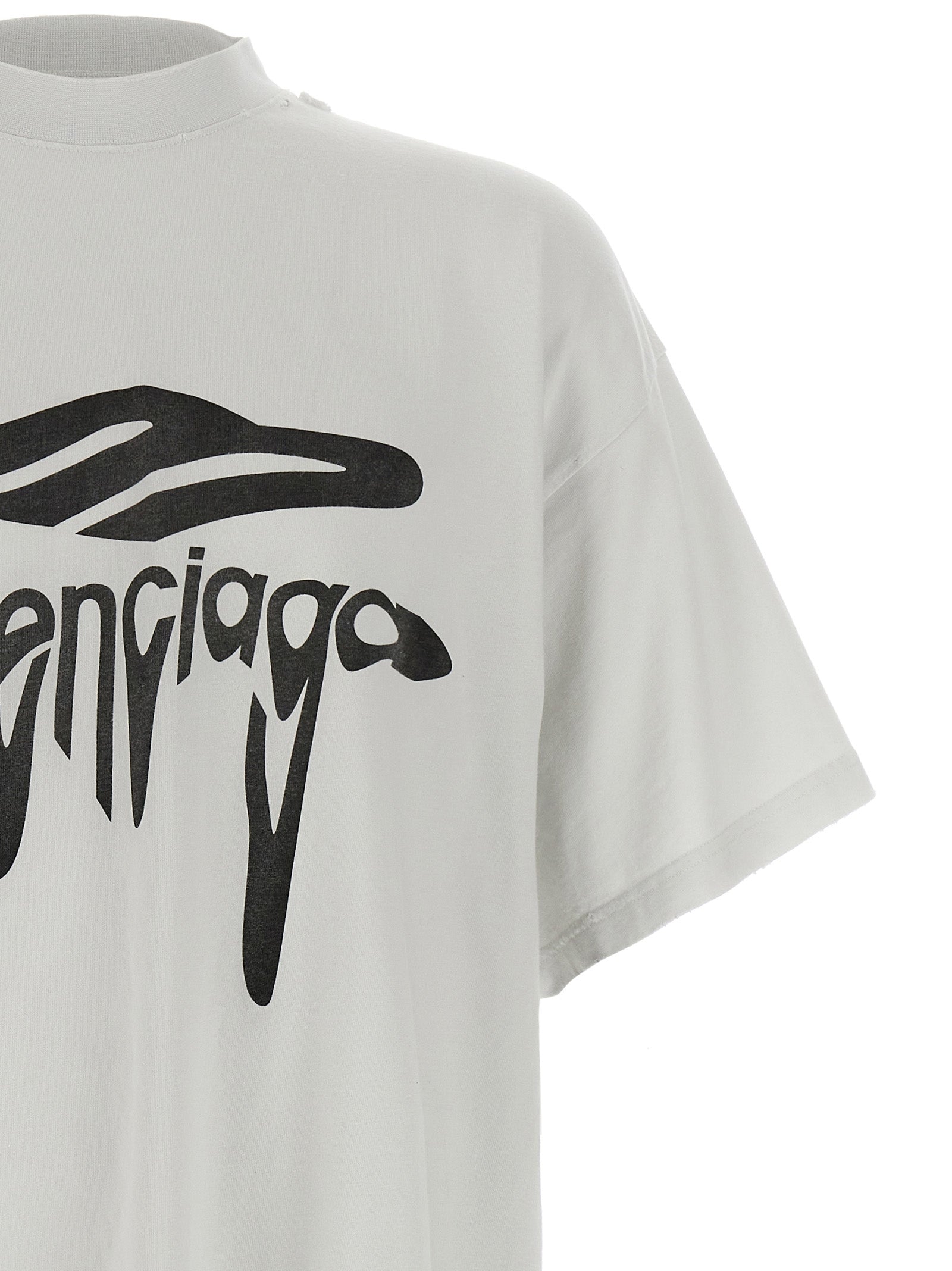 Balenciaga White Cotton T-Shirt
