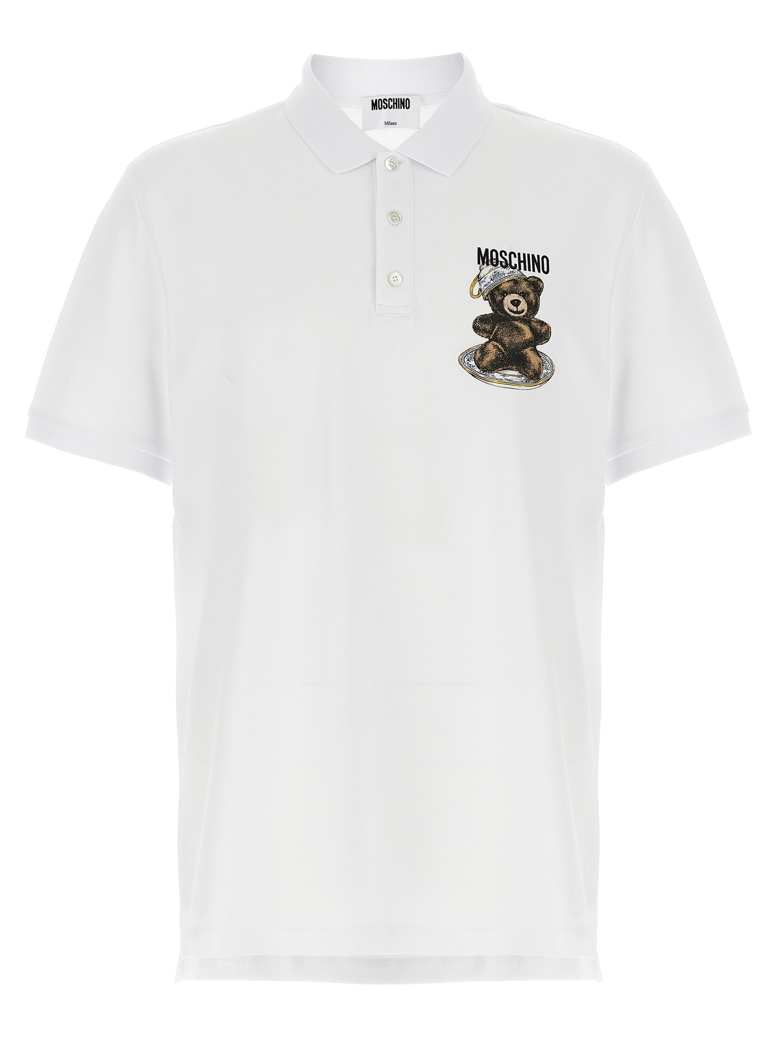 Moschino White Cotton Polo Shirt