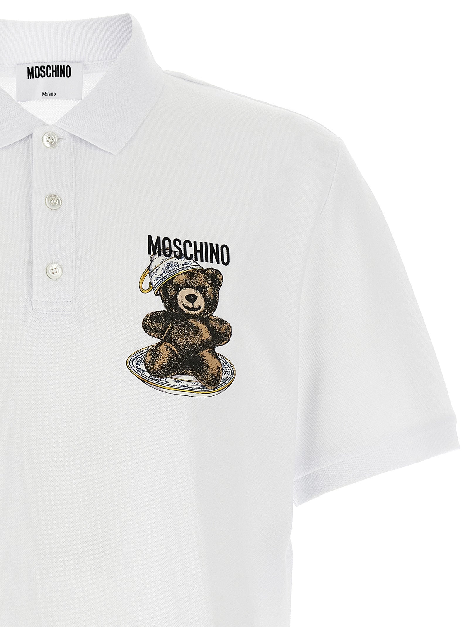 Moschino White Cotton Polo Shirt