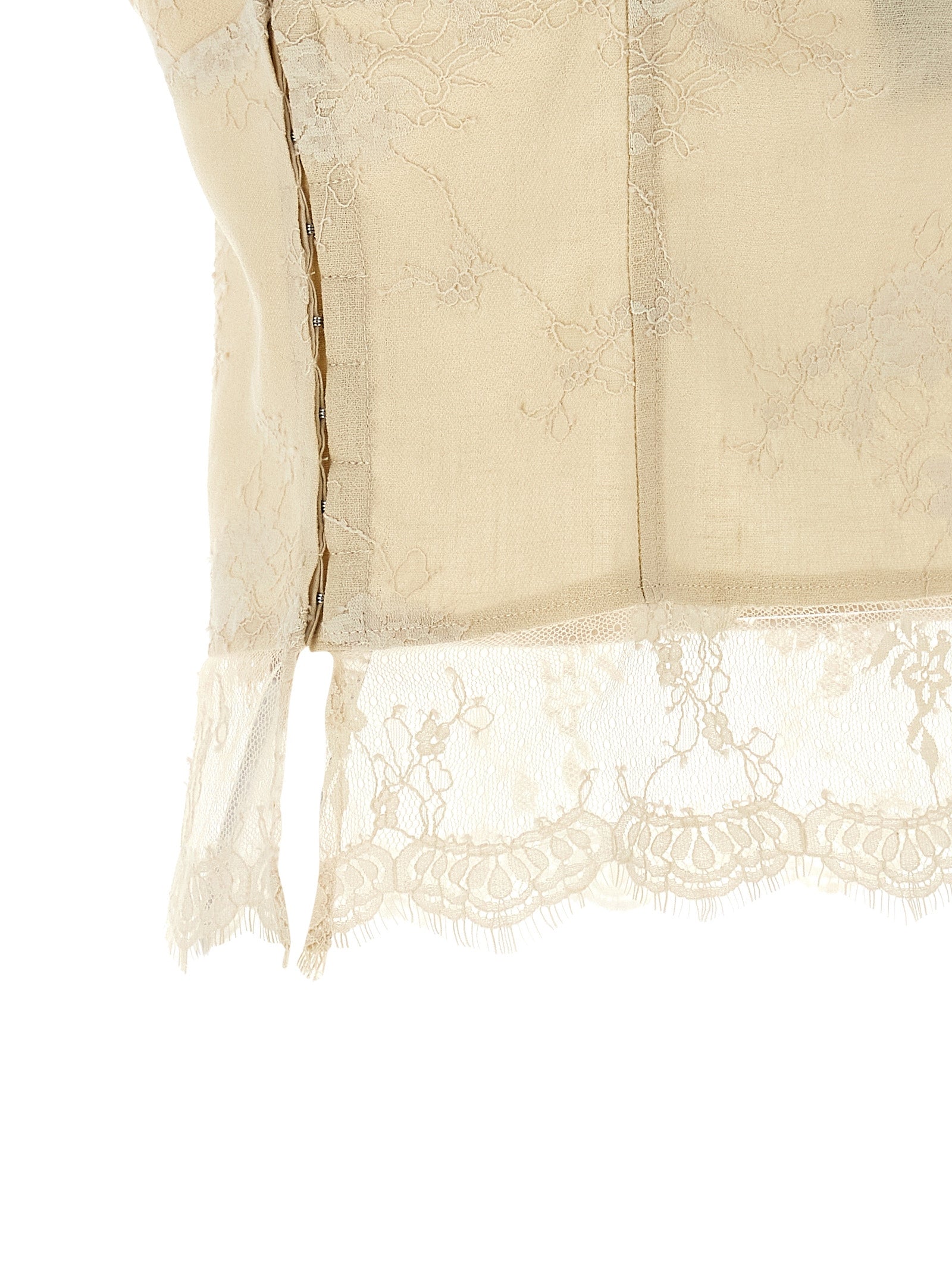 PINKO Beige Linen Tank Tops
