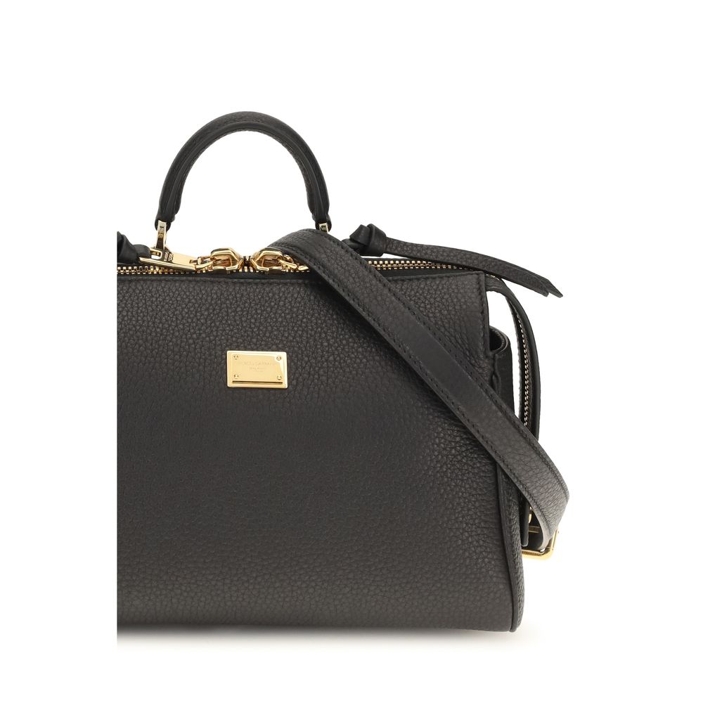 Dolce & Gabbana Black Calf Leather Bos Taurus Handbag