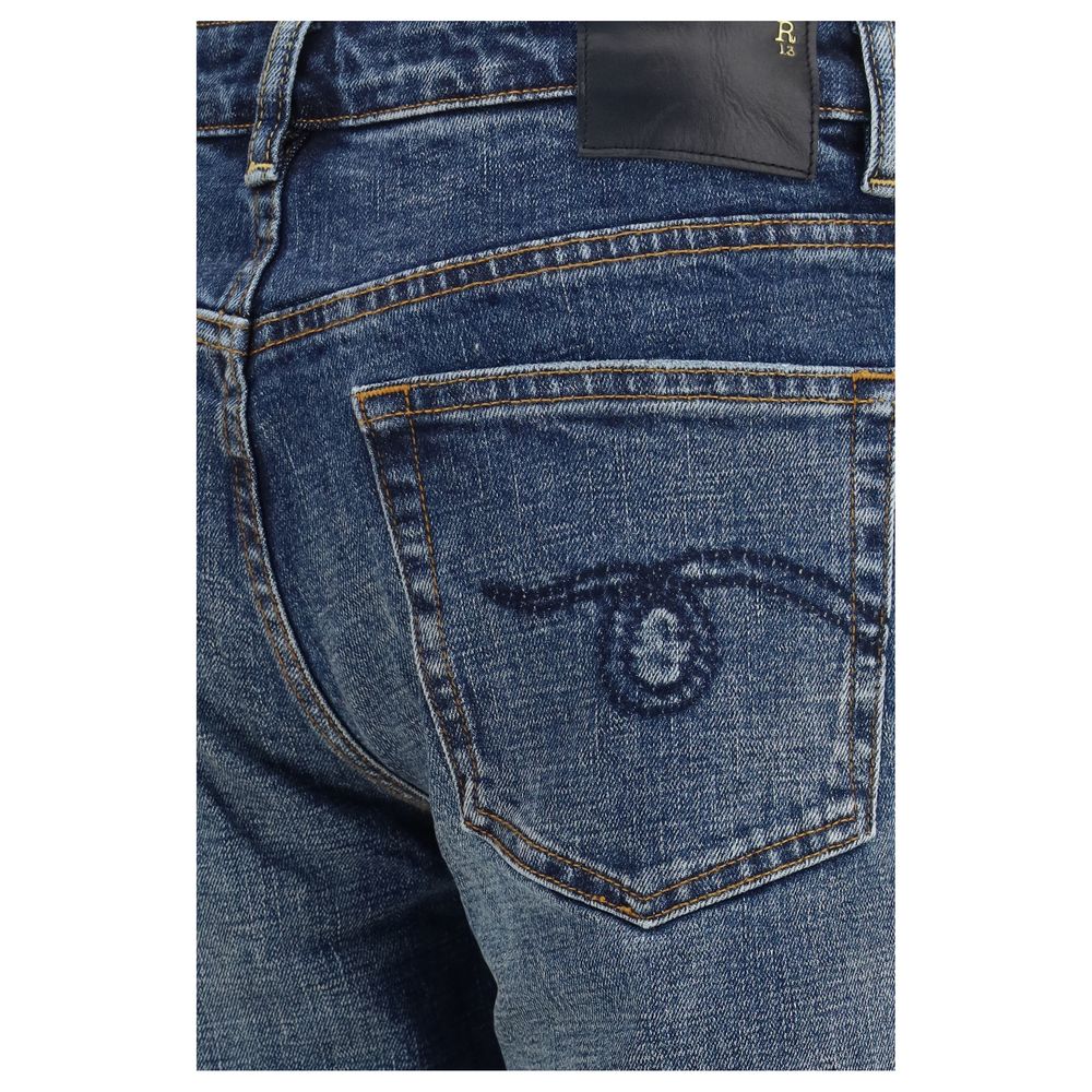 R13 Blue Cotton Straight-Leg Jeans