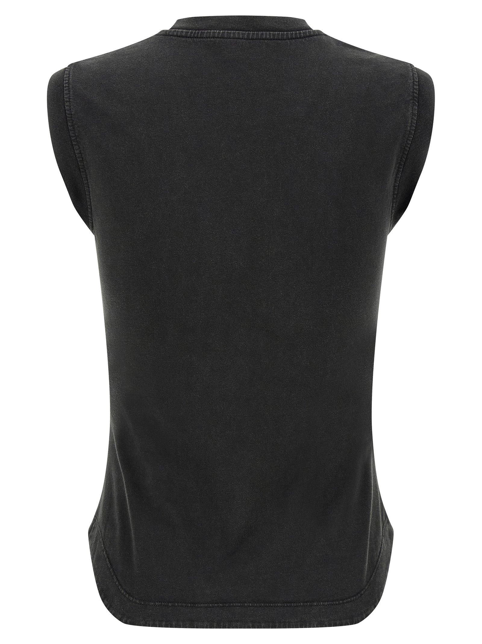 The Attico Black Cotton Sleeveles T-Shirt