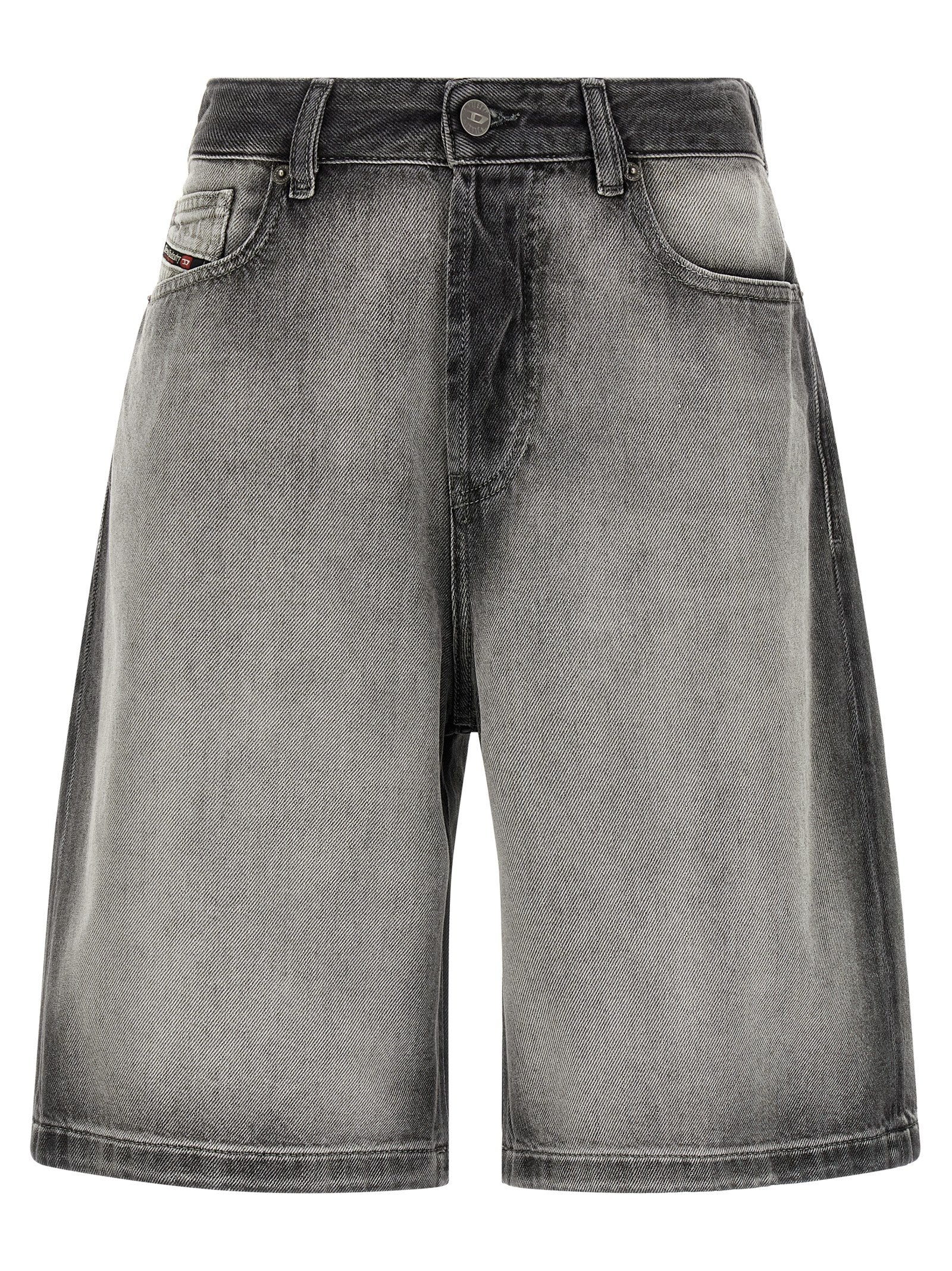 Diesel Gray Cotton Bermuda Shorts
