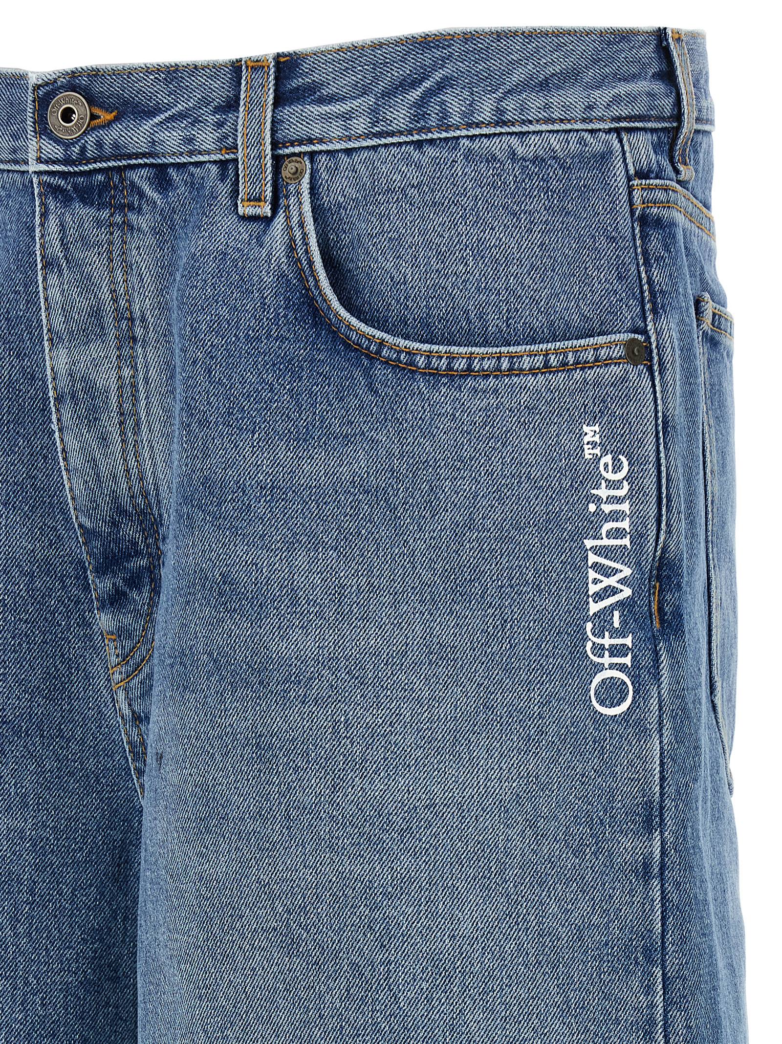 Off-White Blue Cotton Bermuda Shorts