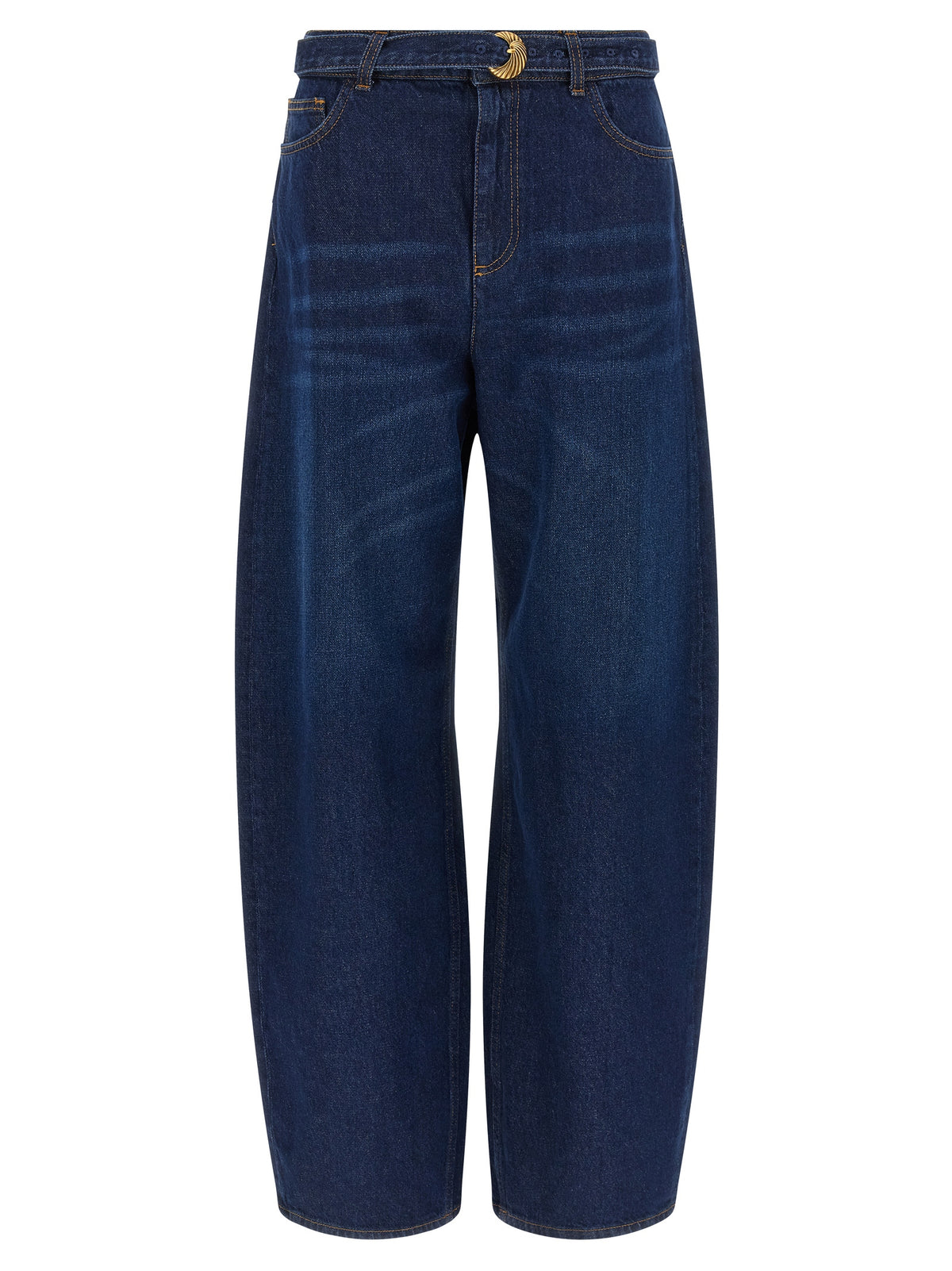 Twinset Blue Cotton High-Waisted Jean
