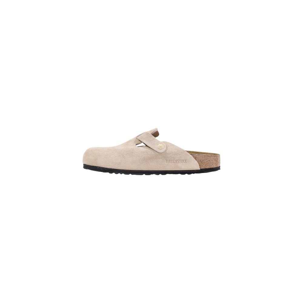Birkenstock Beige Suede Leather Clogs