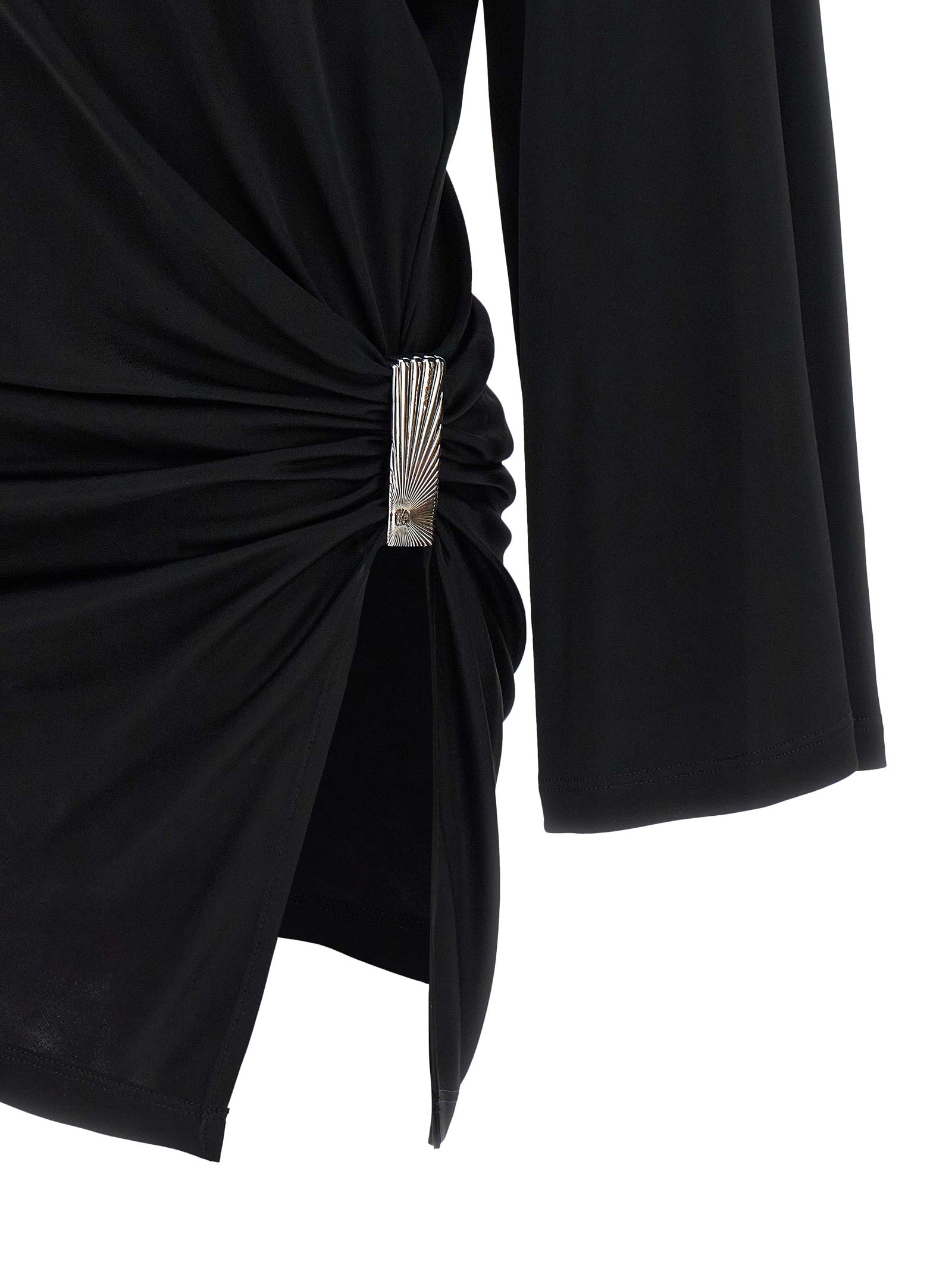 The Attico Black Viscose Short Dress