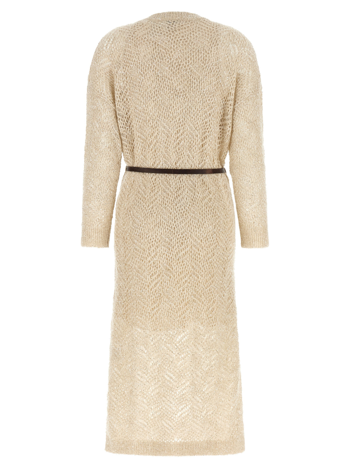 Brunello Cucinelli Beige Polyamide Midi Dress